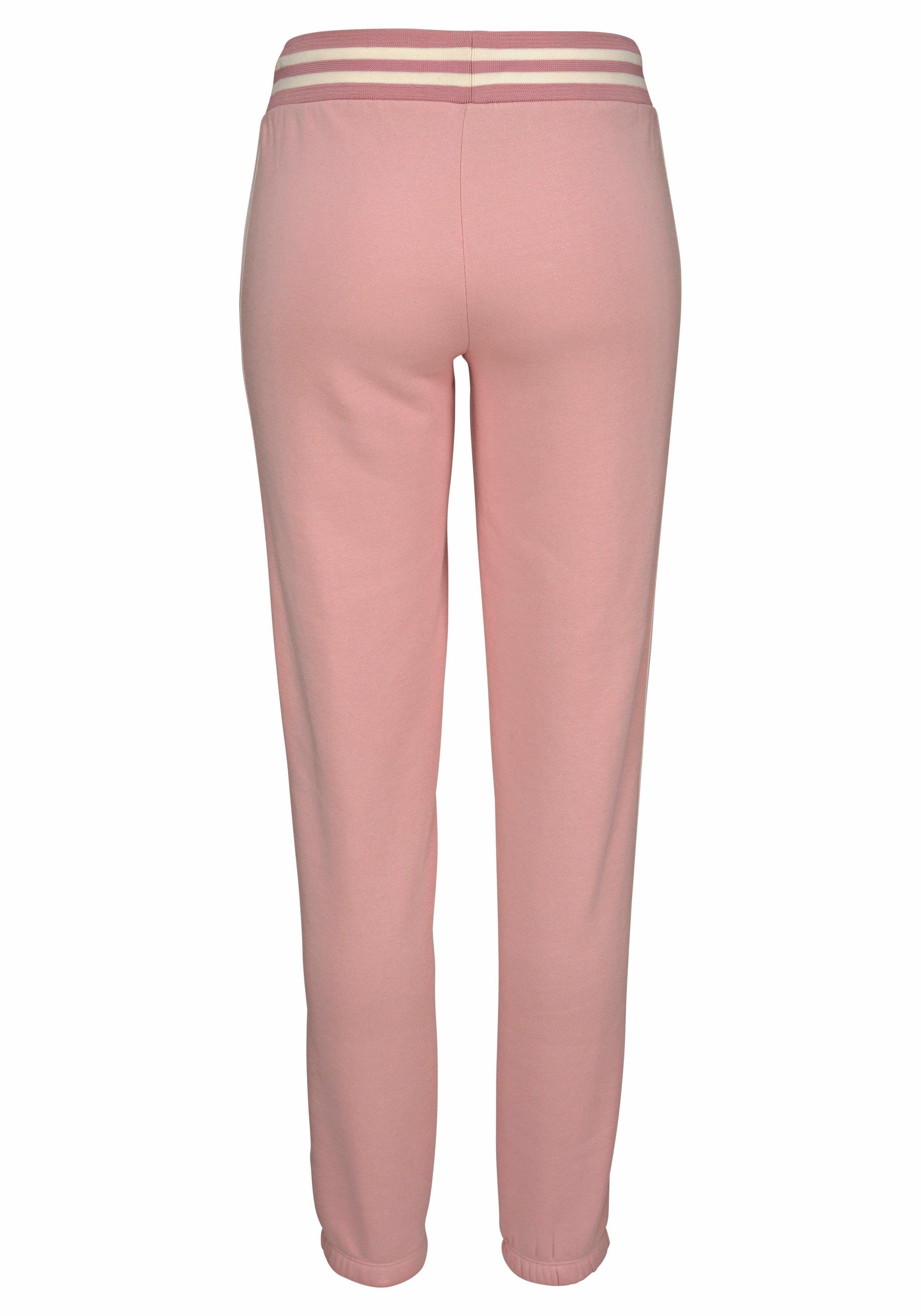 Bench. Relaxbroek met gestreepte tailleband en glansprint, loungewear, loungepak