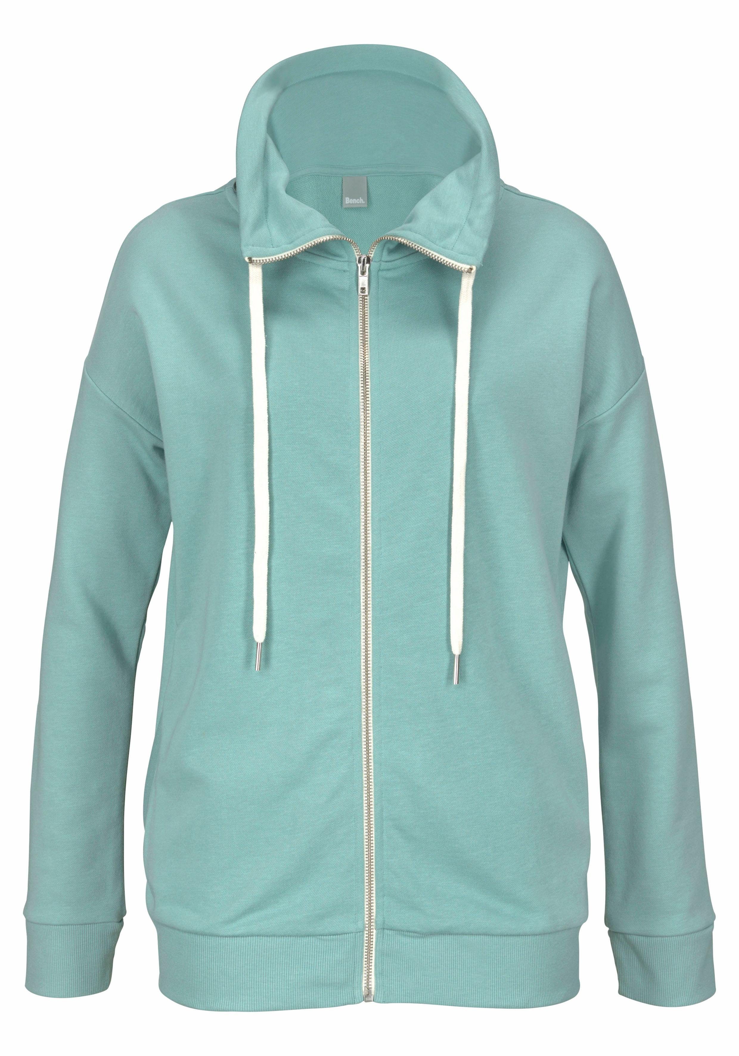 Bench. Sweatvest met glansprint op de staande kraag, loungepak tops & hoodies maat 32/34 groen