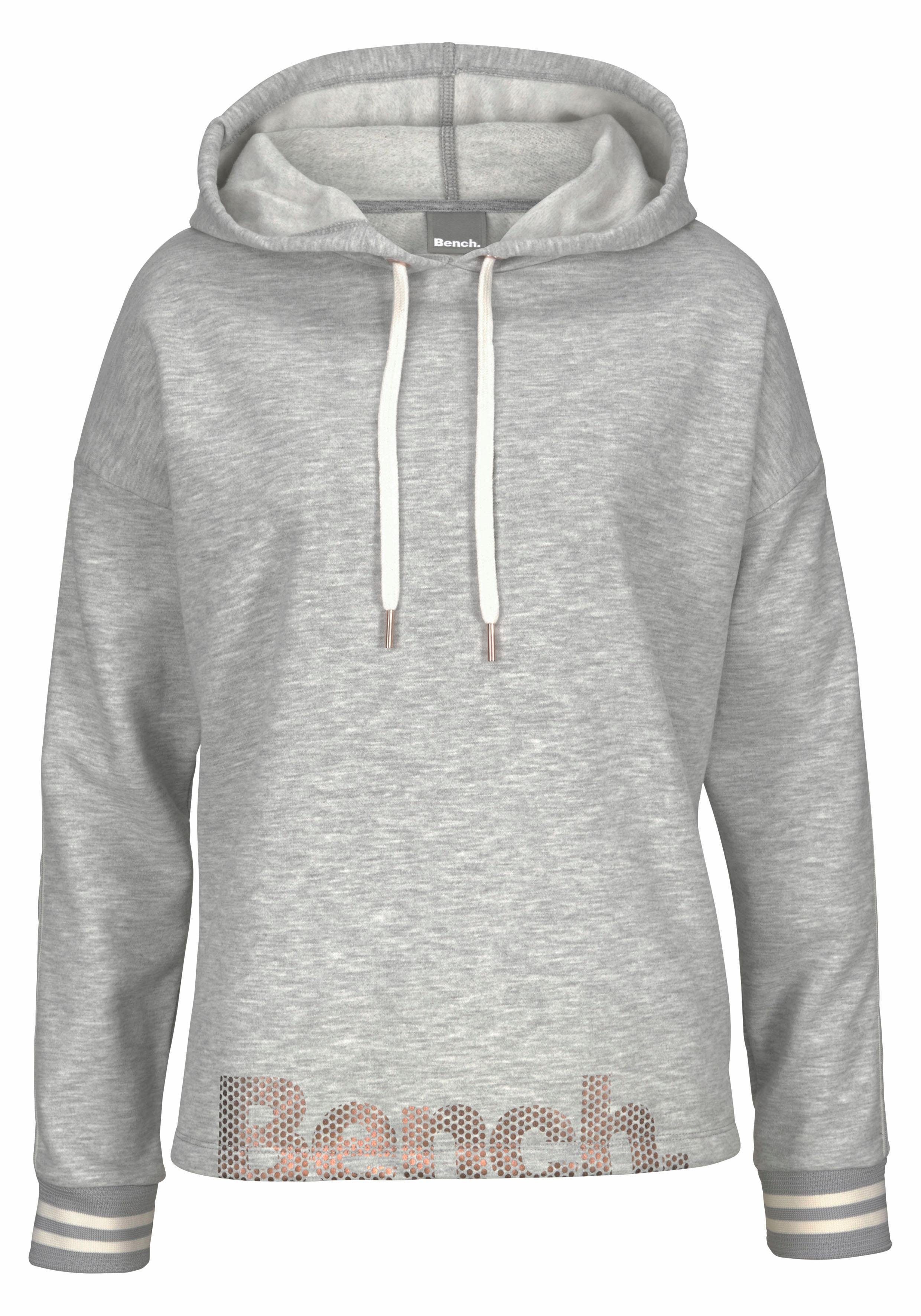 Bench. Hoodie met gestreepte tailleband en glansprint, loungewear, loungepak, hoodie