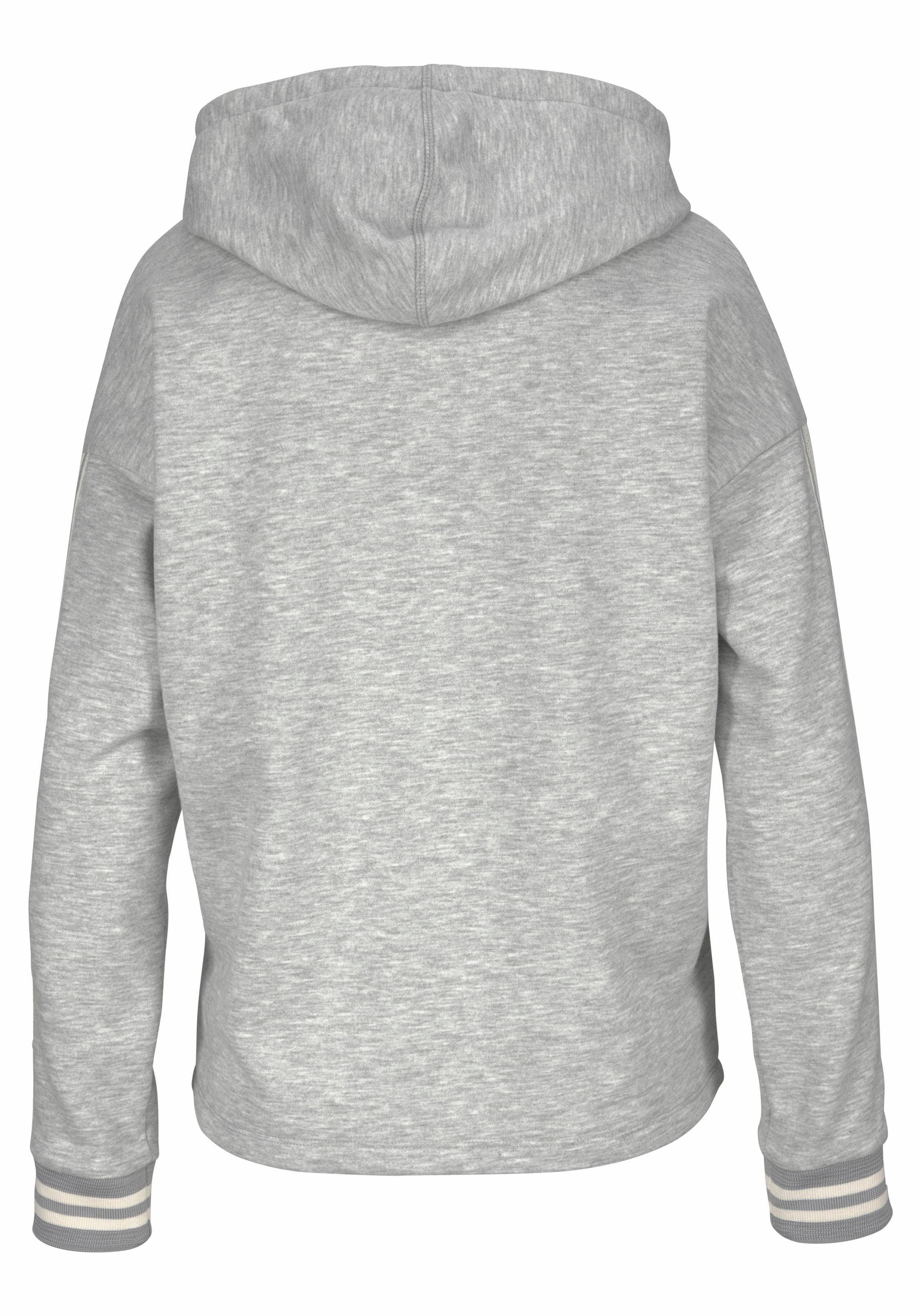 Bench. Hoodie met gestreepte tailleband en glansprint, loungewear, loungepak, hoodie