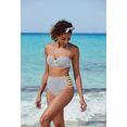 venice beach beugelbikinitop in bandeaumodel camie in coole streep-look wit