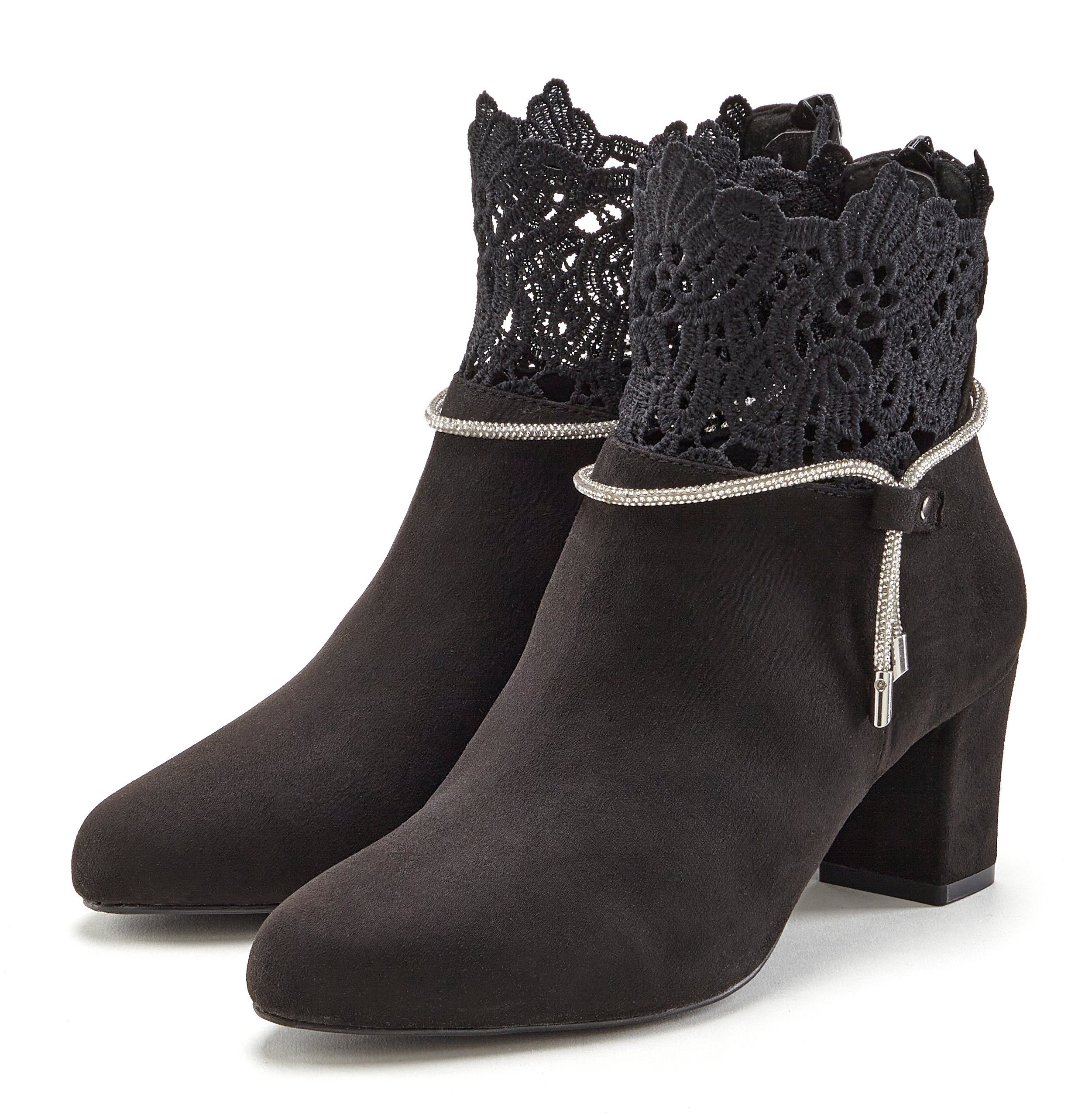 Lascana Laarsjes met elegante kantafwerking, laarzen, laarzen