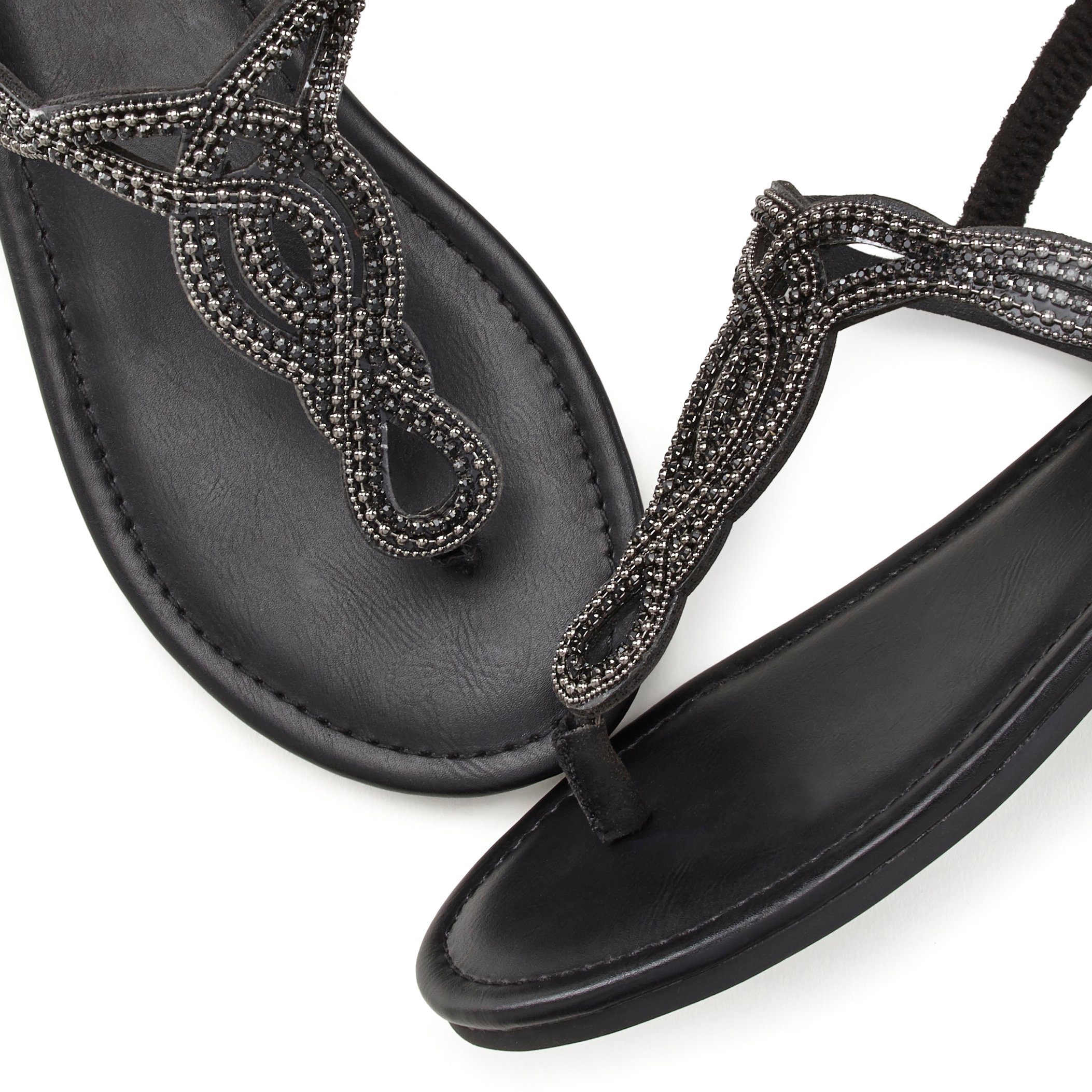 Lascana Teenslippers Sandaal, pantoffel met sierstenen in glitter-look VEGAN
