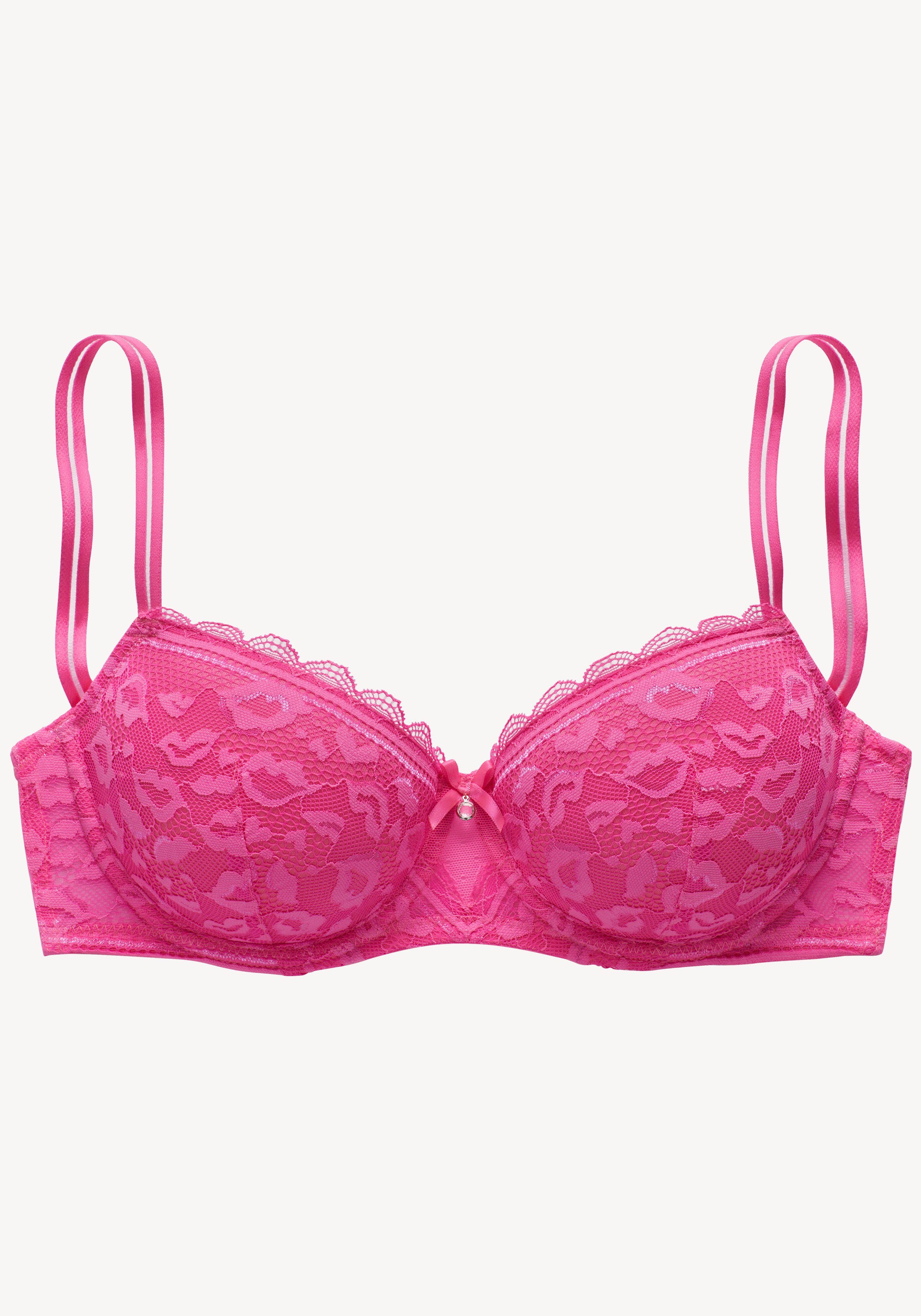 Vivance Bh met steuncups van kant met een kussende mond look in een modieuze balconnete look, lingerie