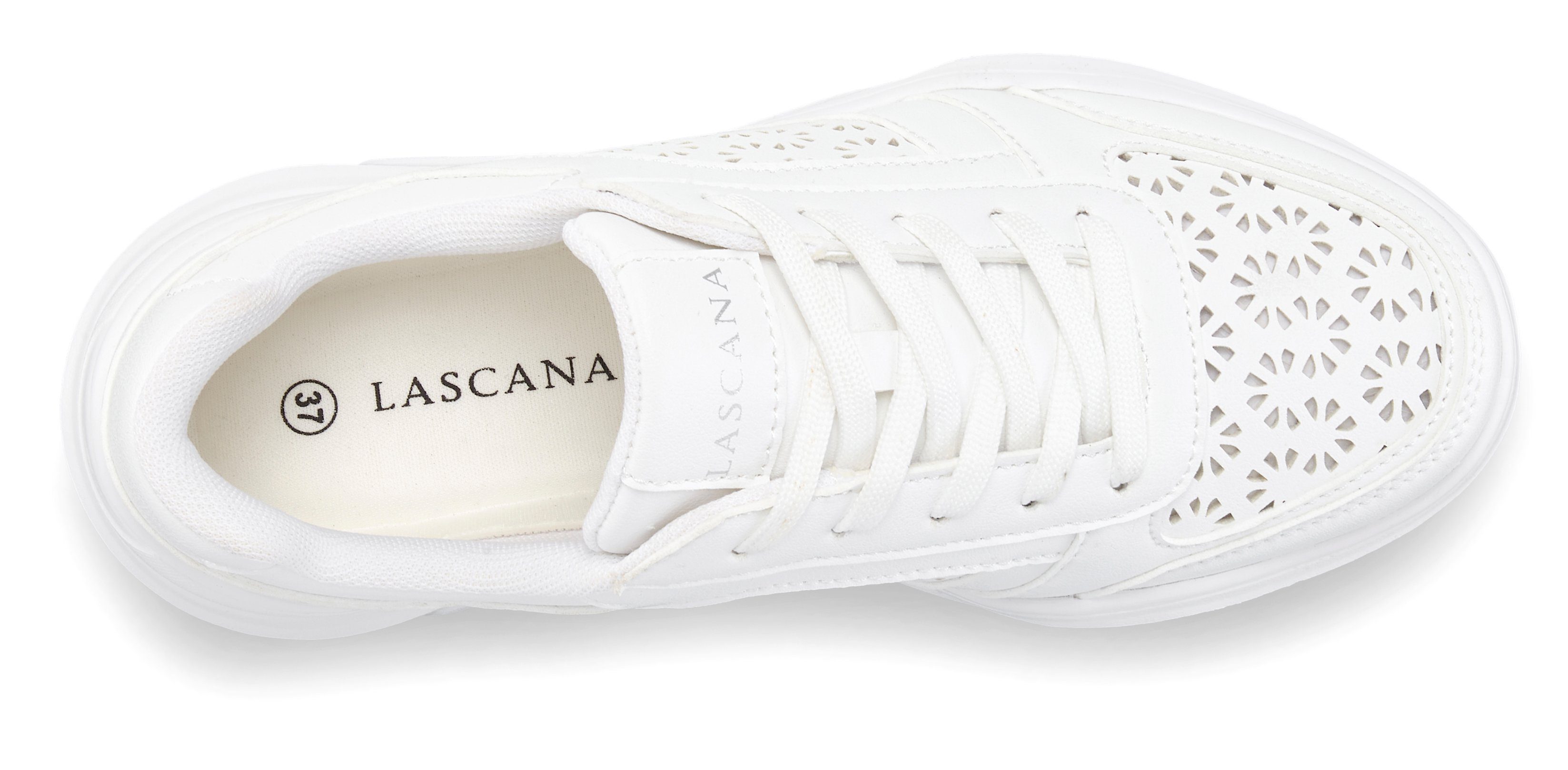 Lascana Sneakers Vrijetijdsschoen, lage schoen met kleine cut-outs en chunky zool VEGAN