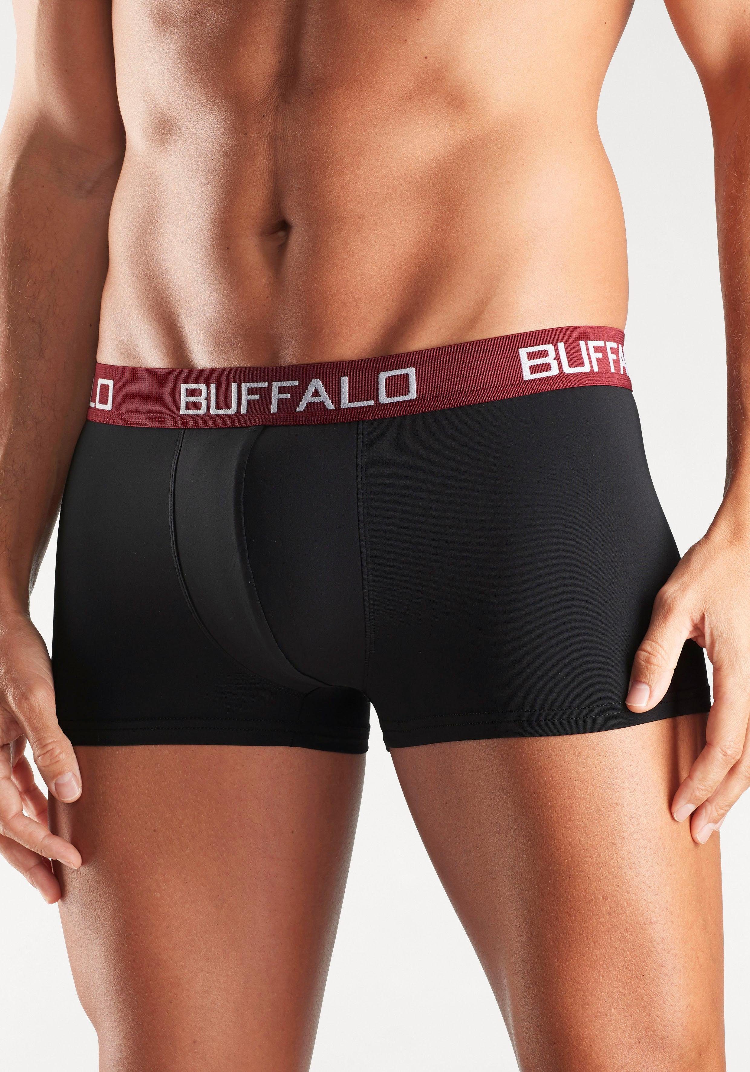 Buffalo Hipster strak zittende boxershorts met contrastband van katoenmix (set, 4 stuks) heren maat L zwart