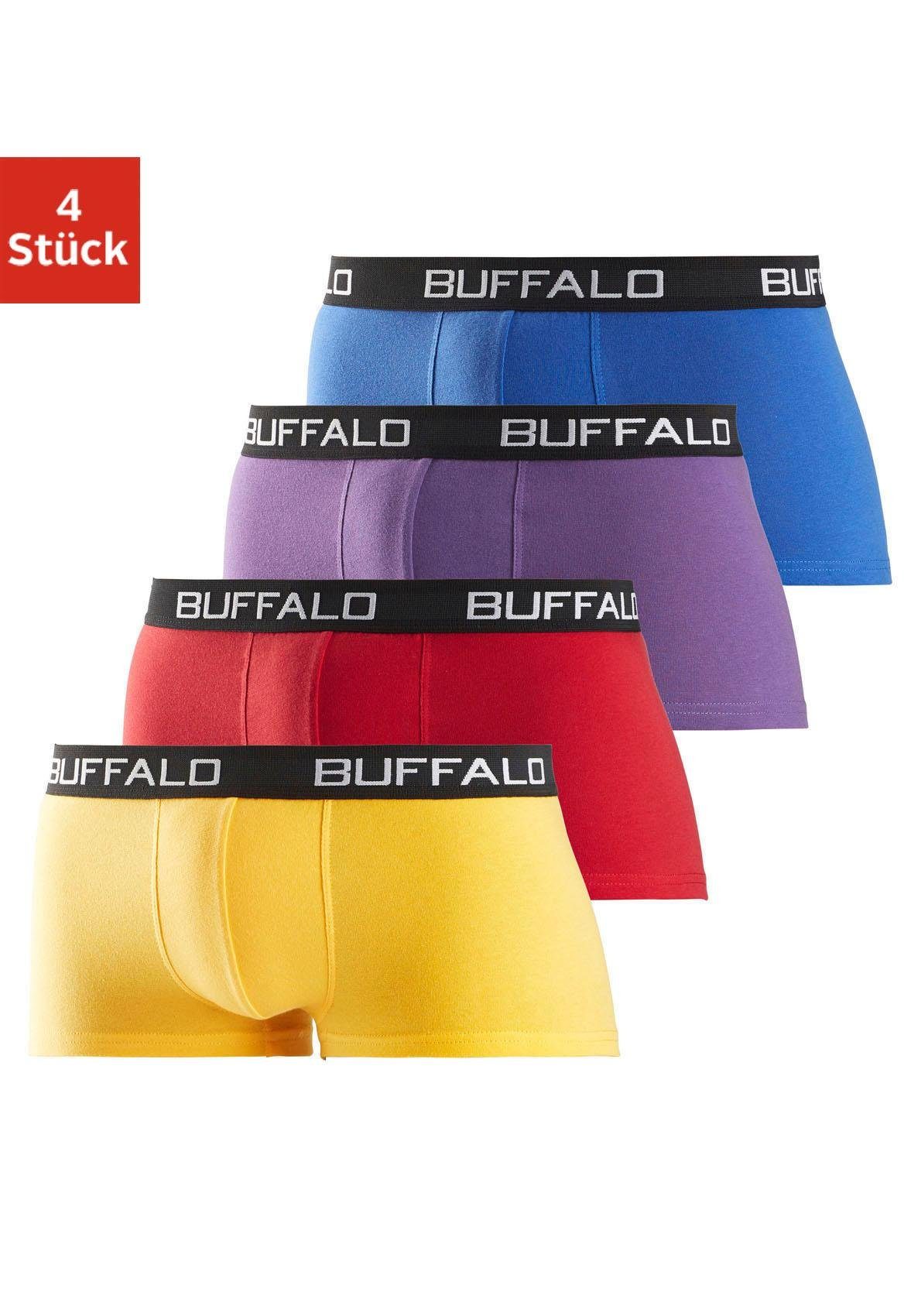 Buffalo Hipster strak zittende boxershorts met contrastband van katoenmix (set, 4 stuks)