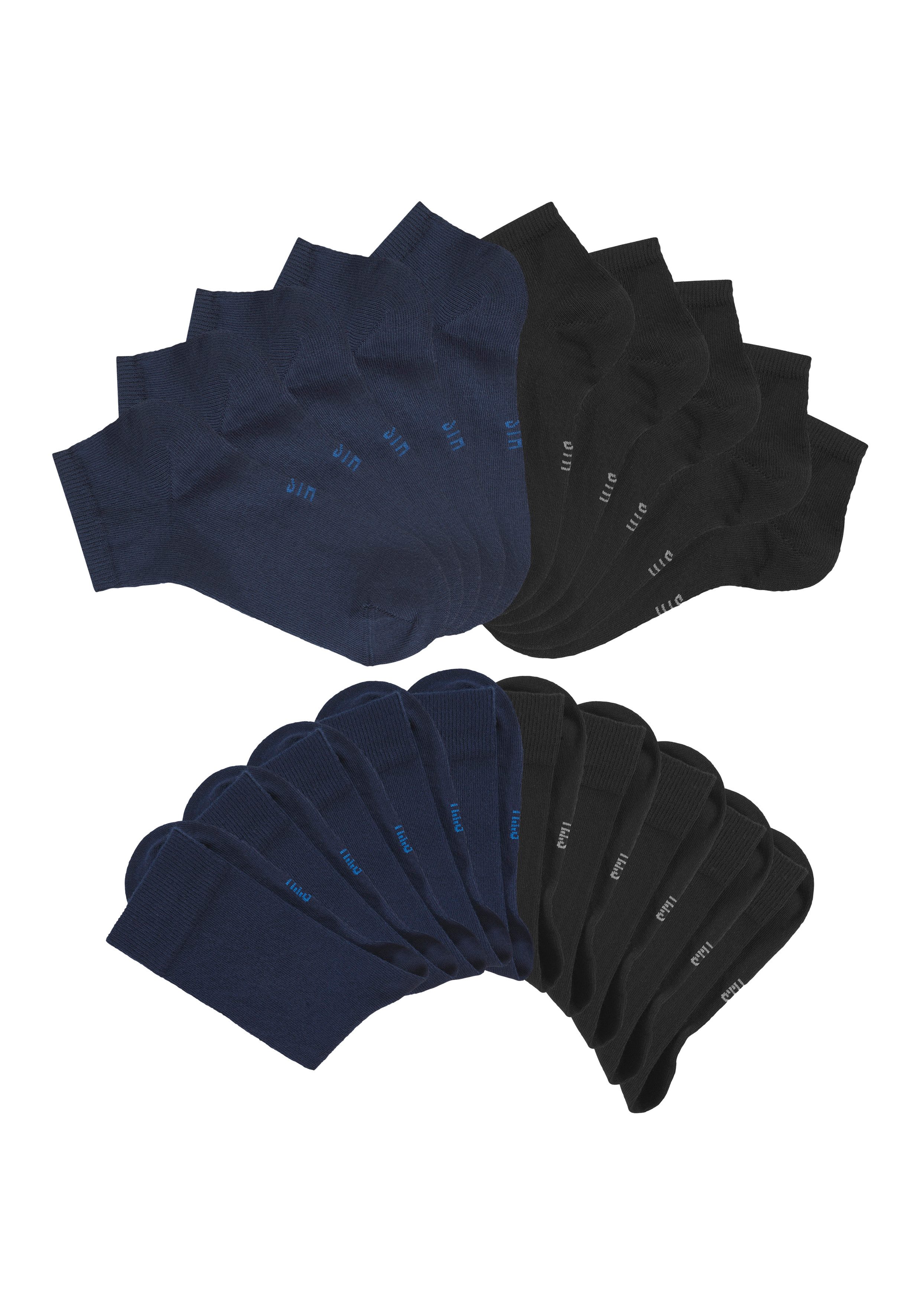 H.I.S Basic sokken twee lengtes in combipack (set, 20 paar)