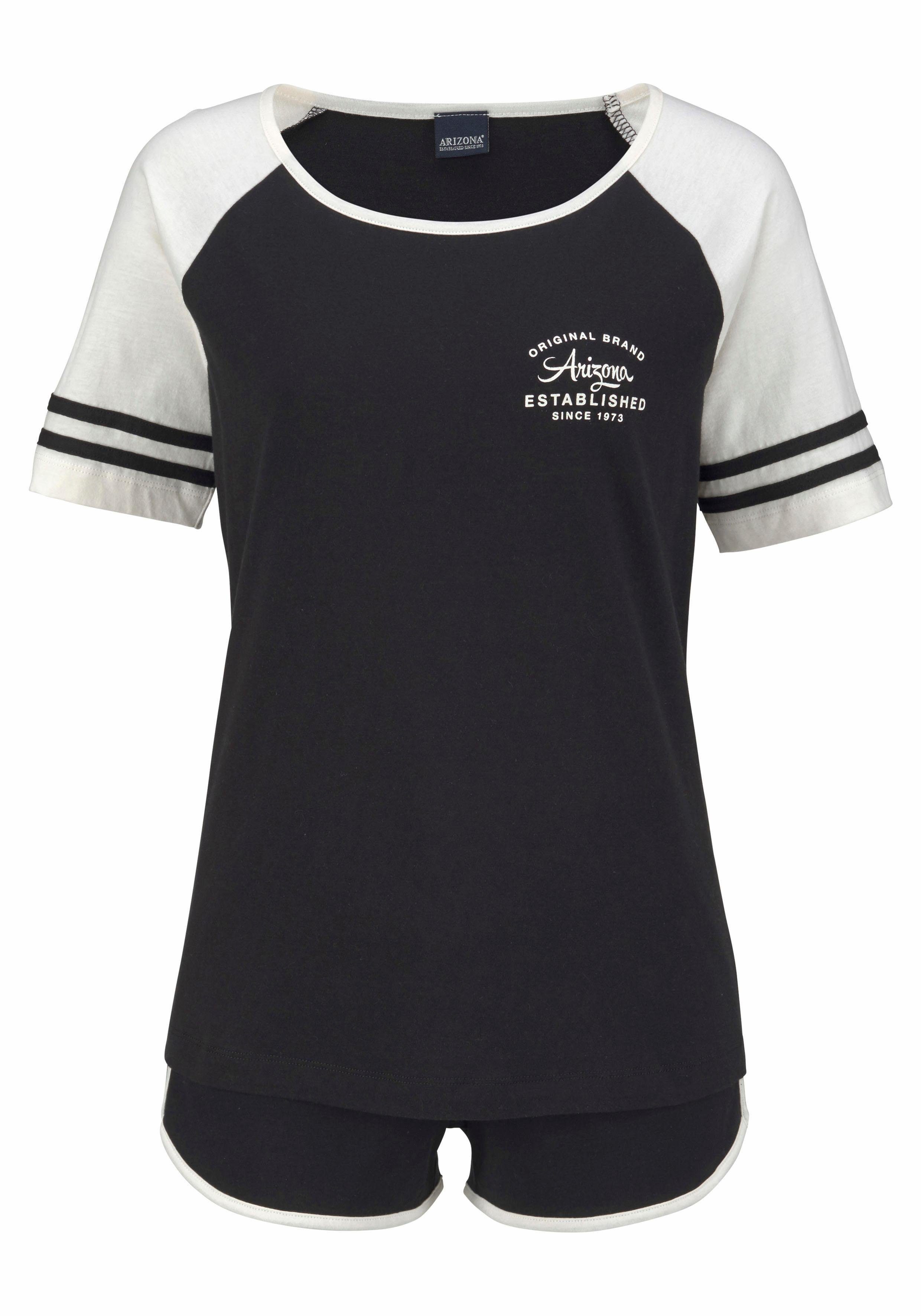 Arizona Shortama met raglanmouwen (2-delig, 1 stuk) shorty's maat 44/46 zwart