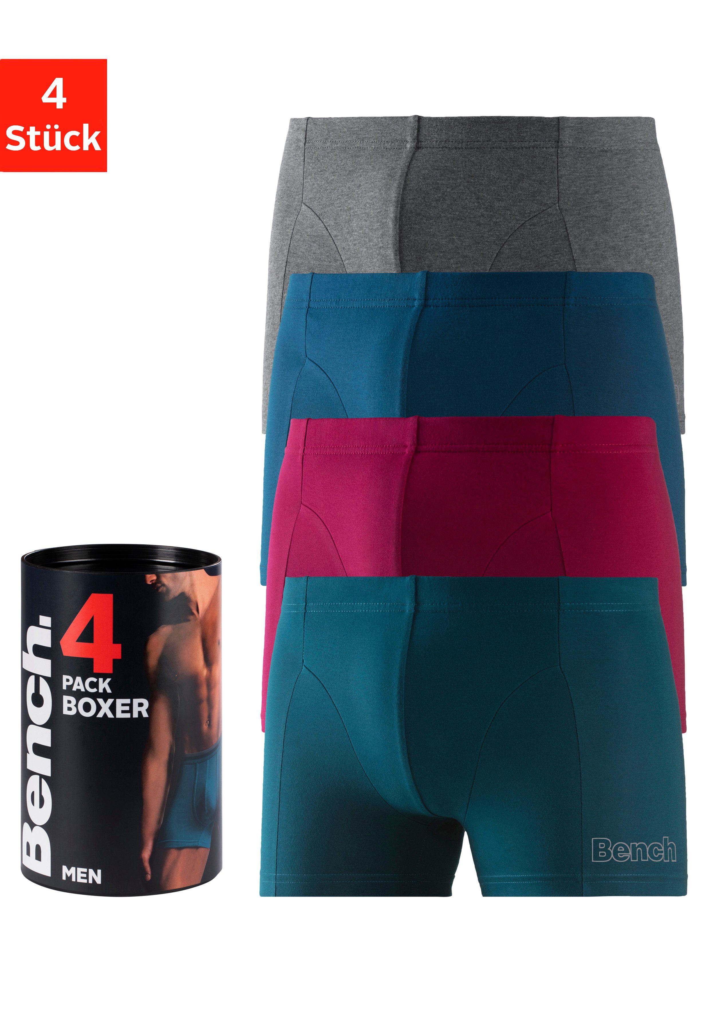 Bench. Boxershort voor heren met kleine logoprint op de pijp (blik, 4 stuks)