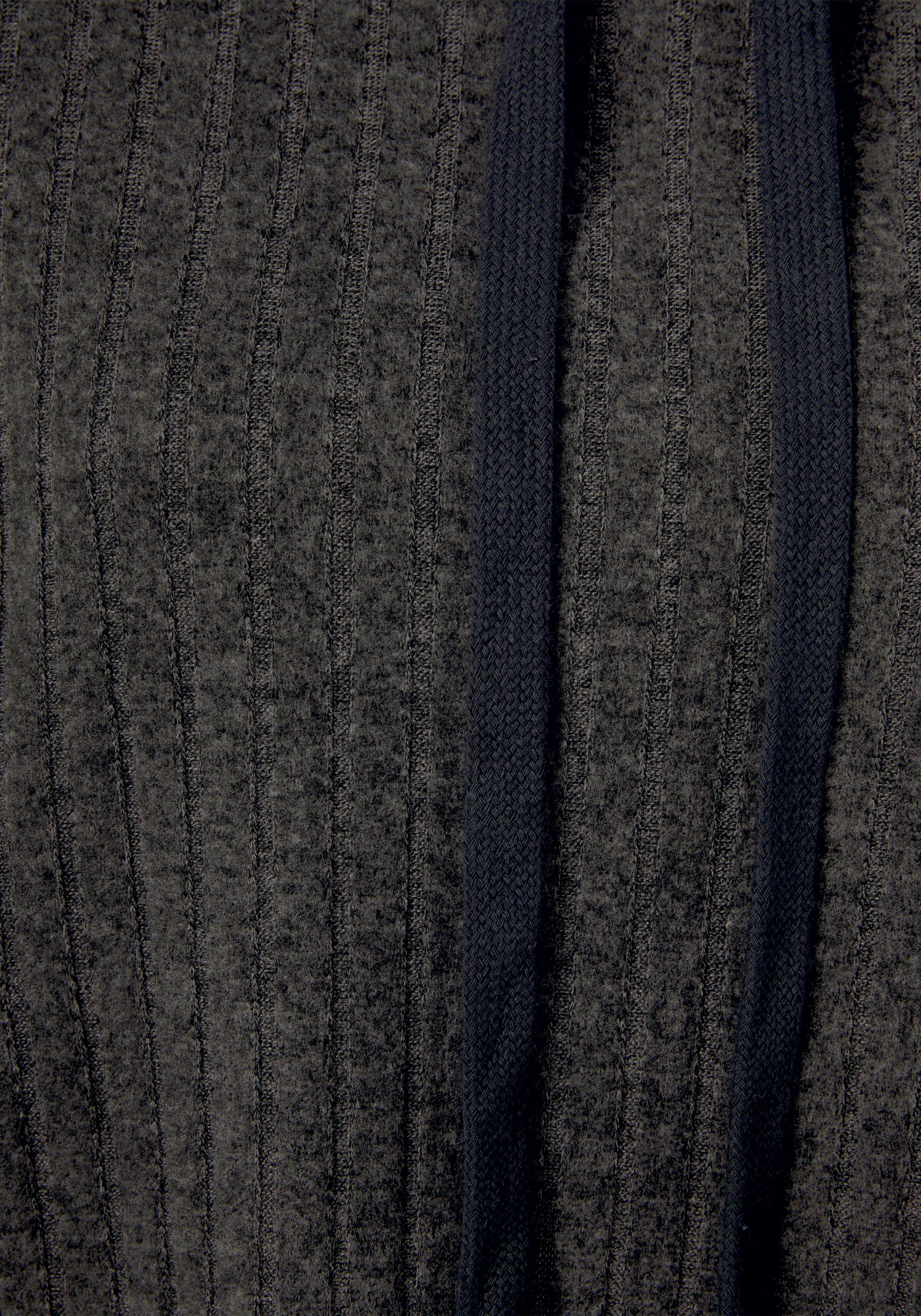 Lascana Hoodie Breipullover met capuchon en gemêleerd uiterlijk, loungewear