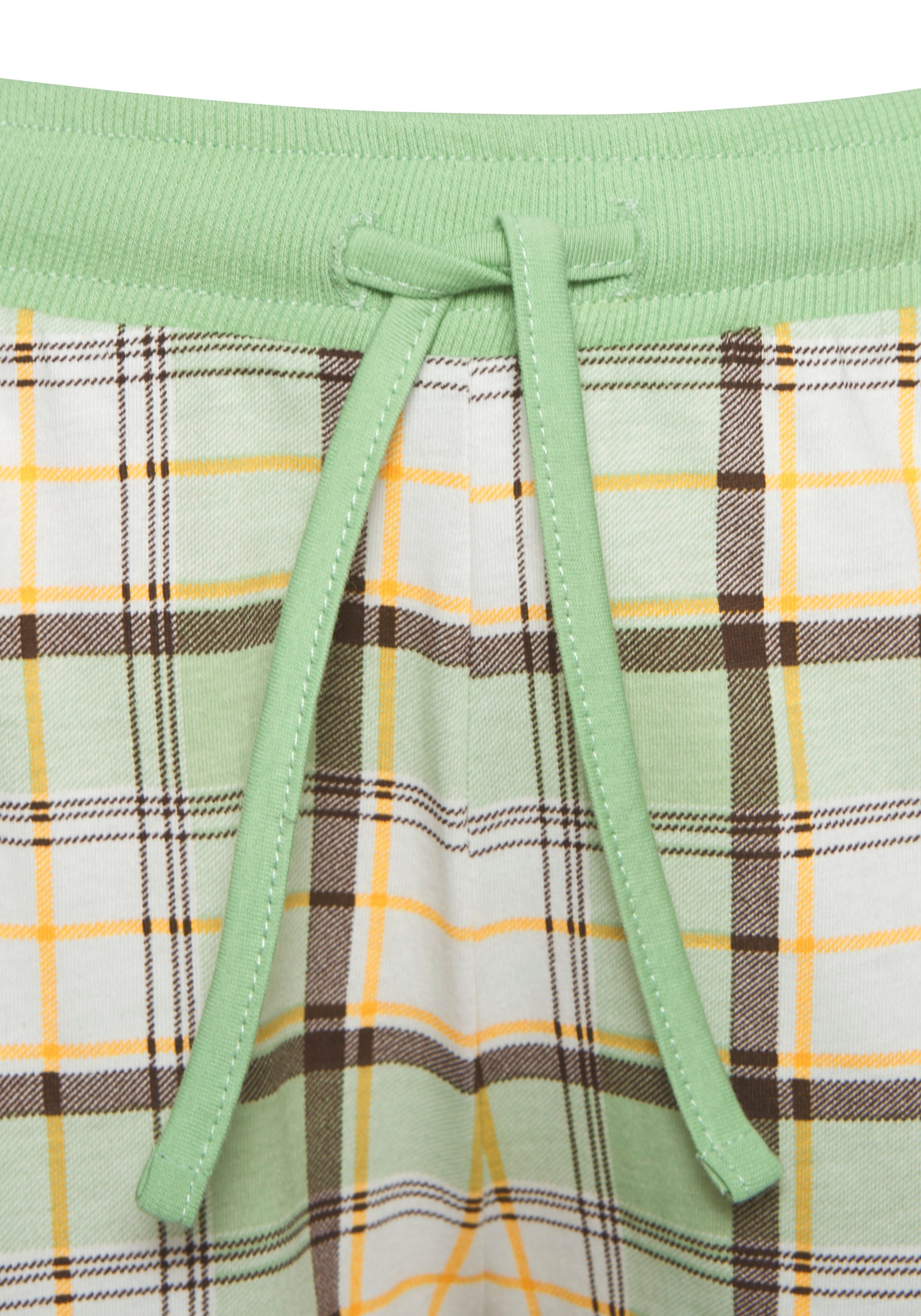 Vivance Dreams Pyjama Lange mouwen shirt met schattige voorprint en geruite broek (Set van 2)