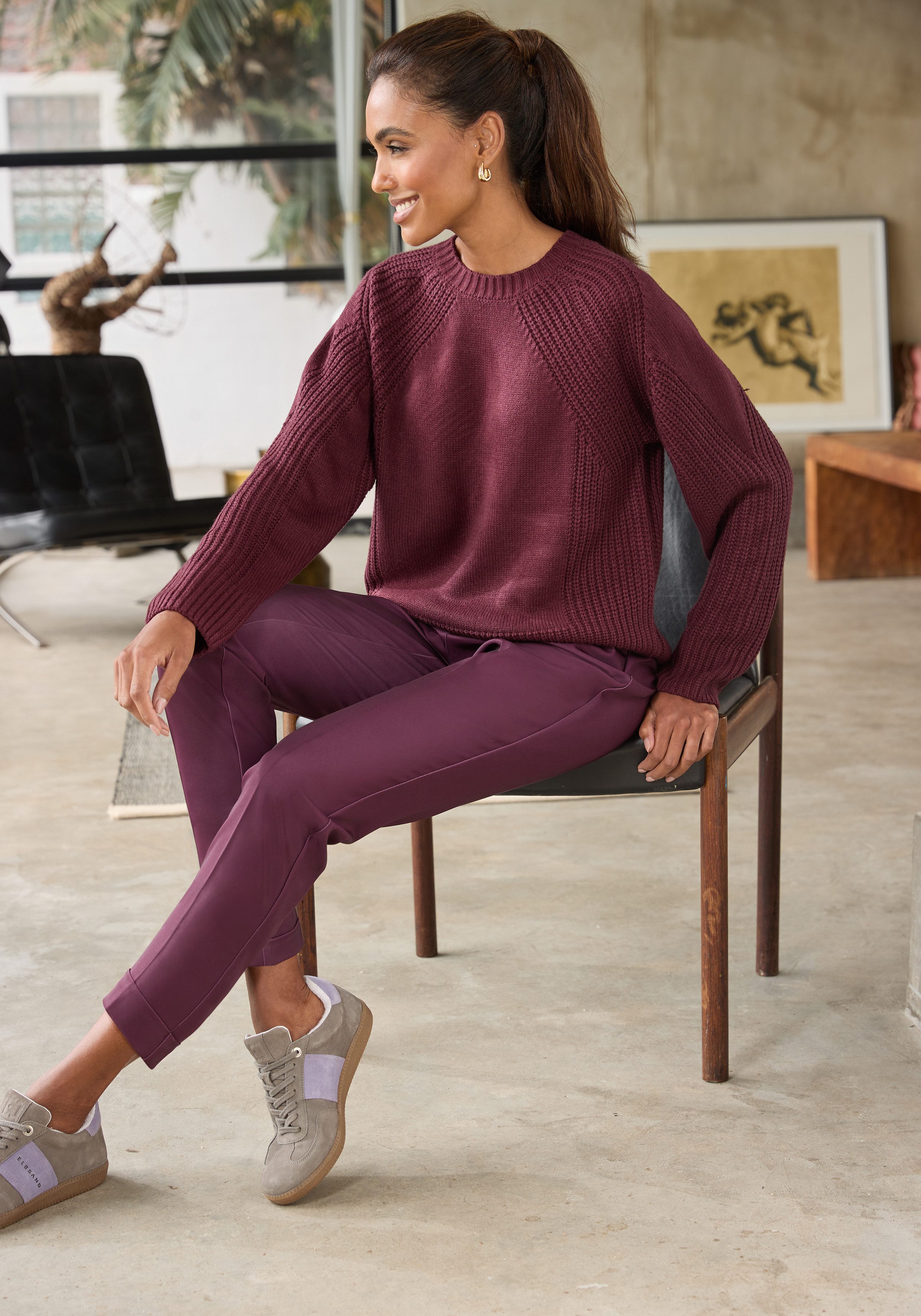 Lascana 7/8 broek met persvouwen, smalle pijp