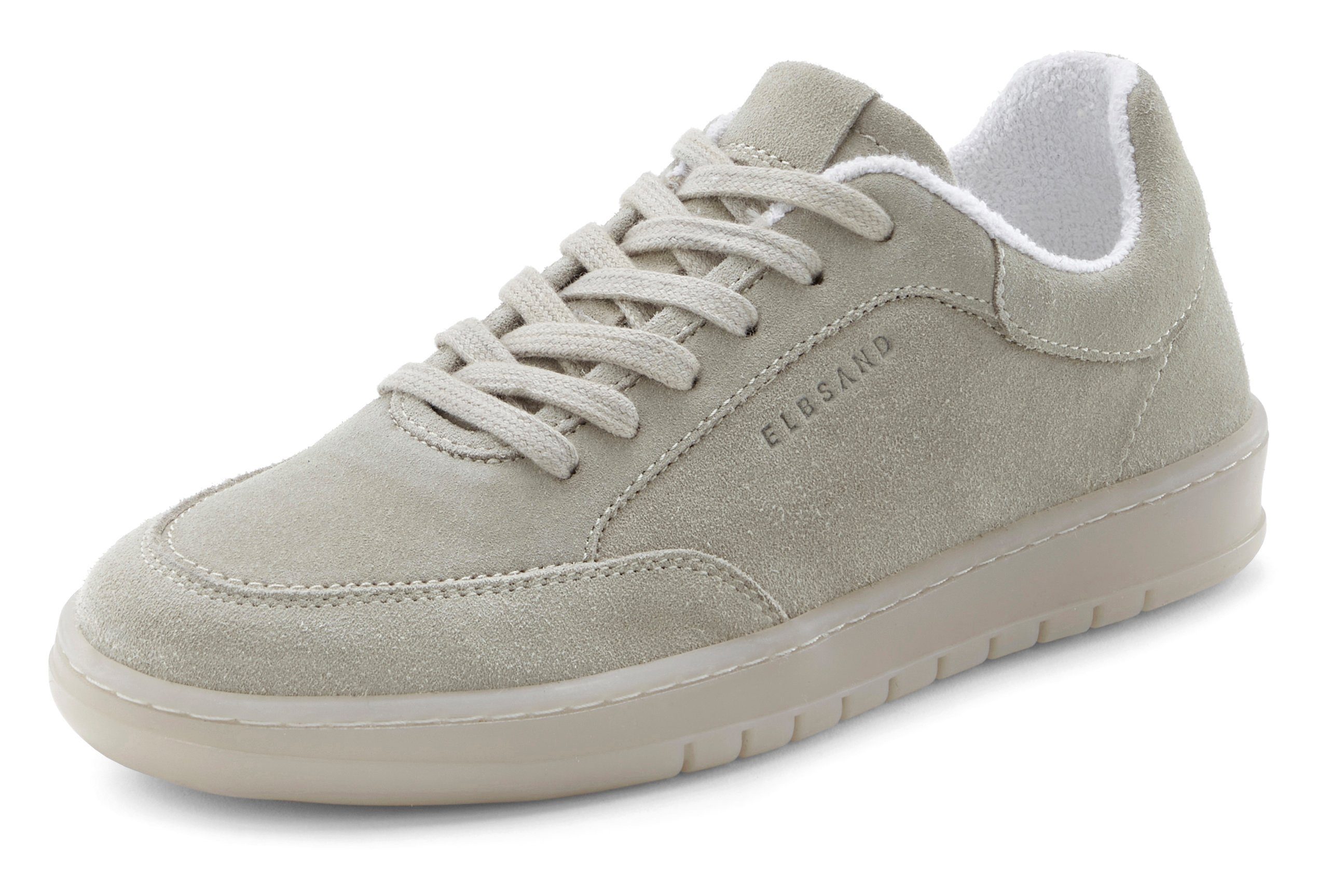 Elbsand Sneakers Veterschoen, vrijetijdsschoen van leer met frotté binnenvoering