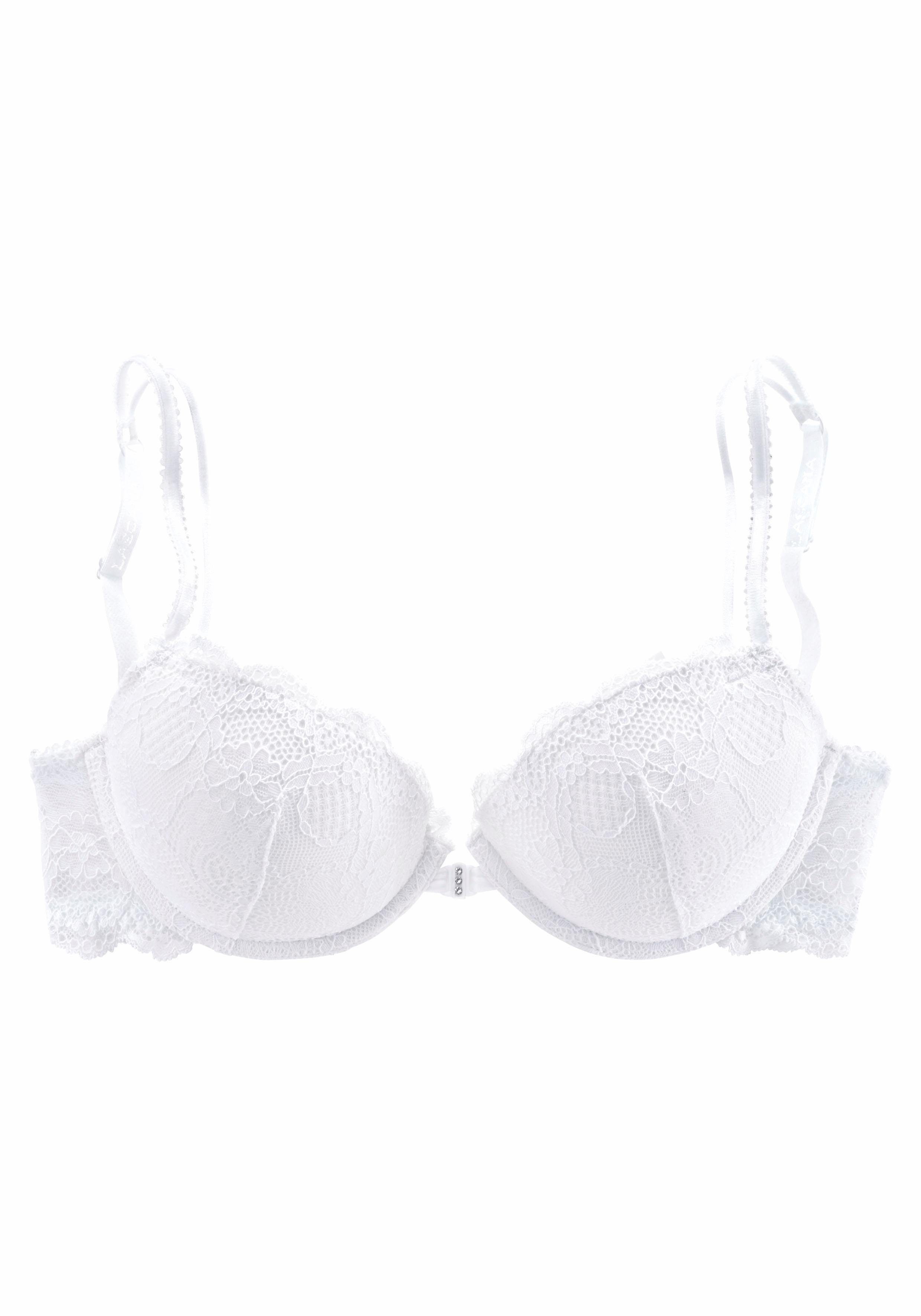 Lascana Push-up-bh met praktische voorknopsluiting en delicate spaghettibandjes, lingerie