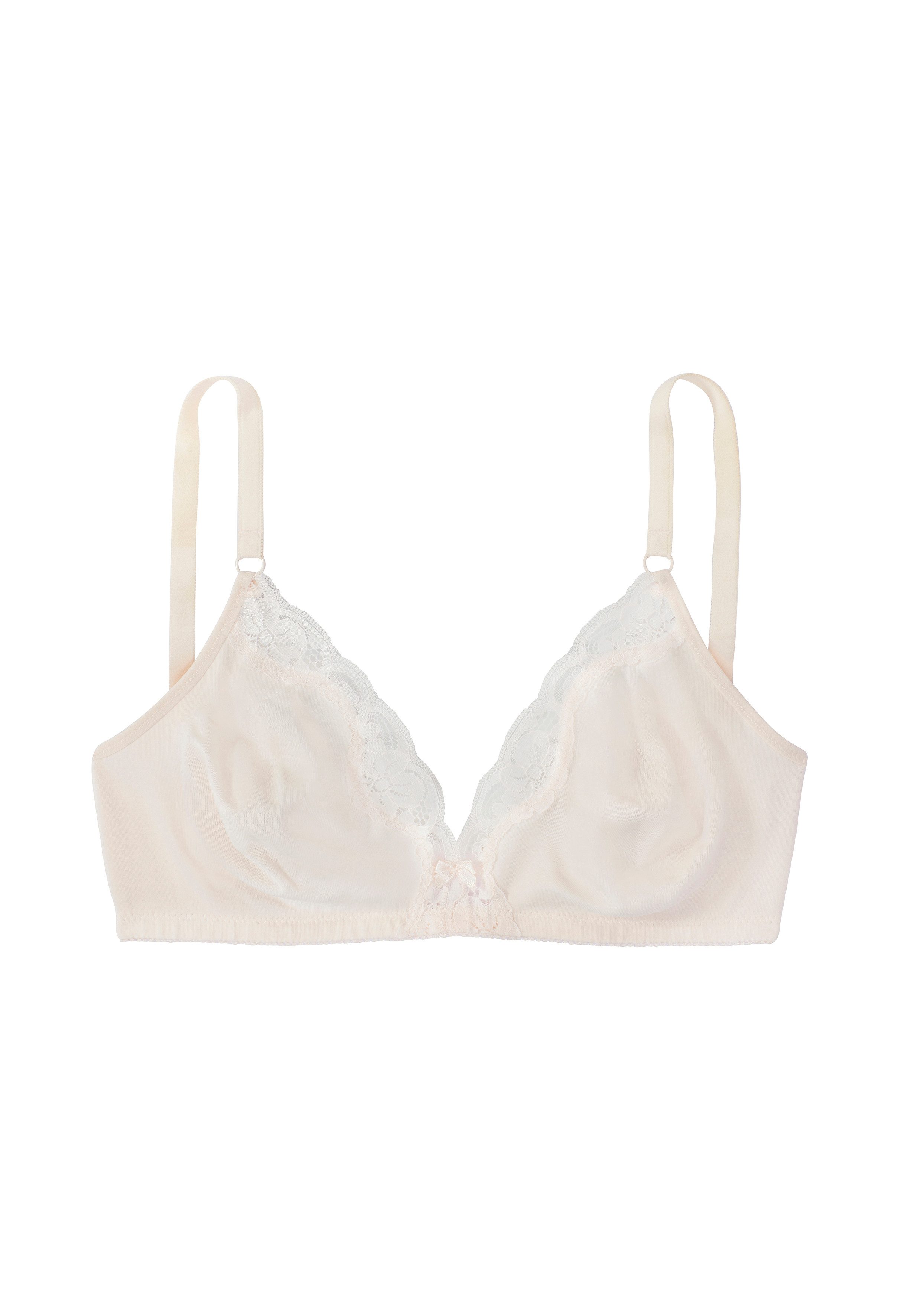 Petite fleur Bralette-bh zonder beugels van katoen met kant (Set van 2)