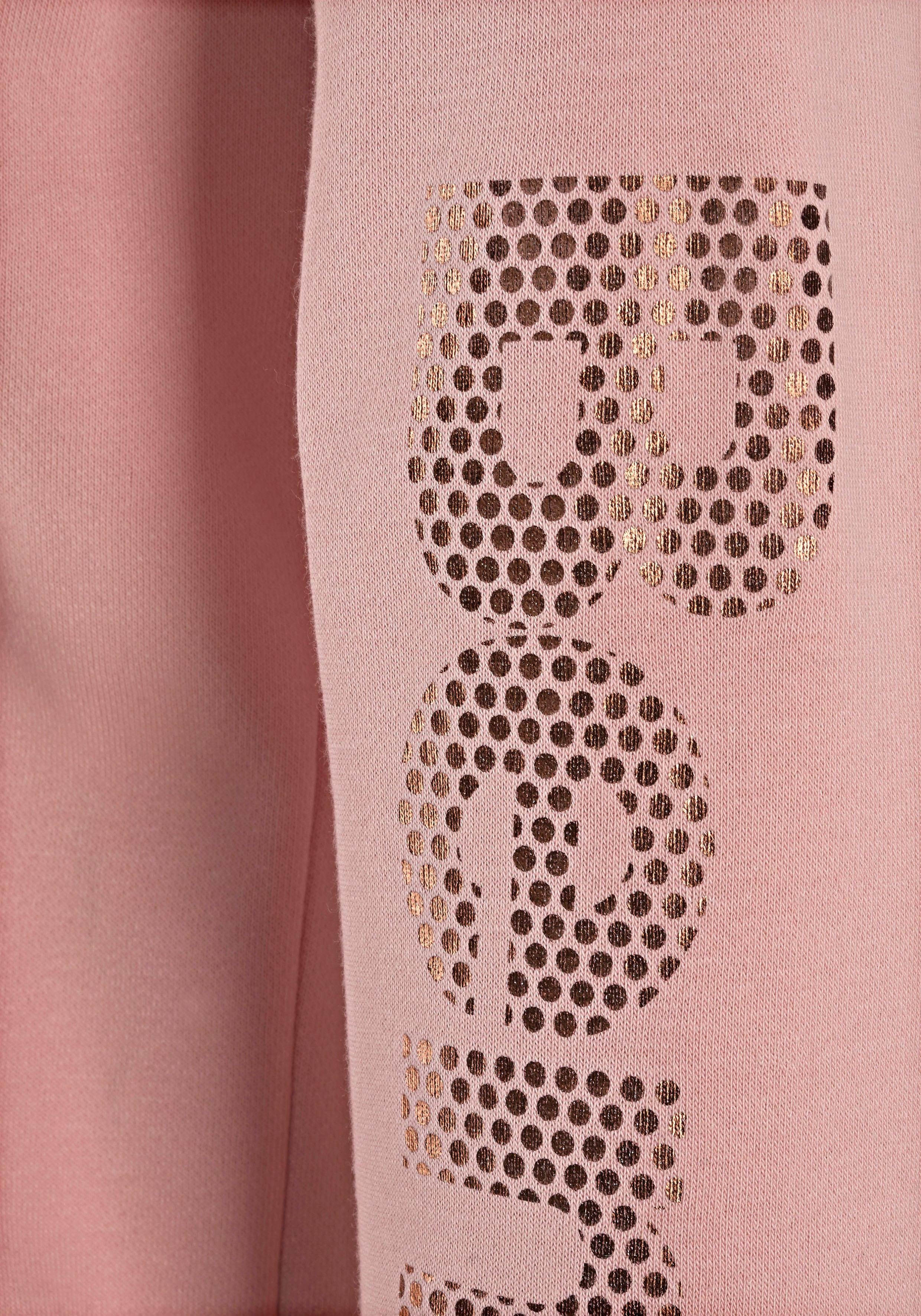 Bench. Capuchonsweatvest met gestreepte boorden en glansprint, loungewear, loungepak