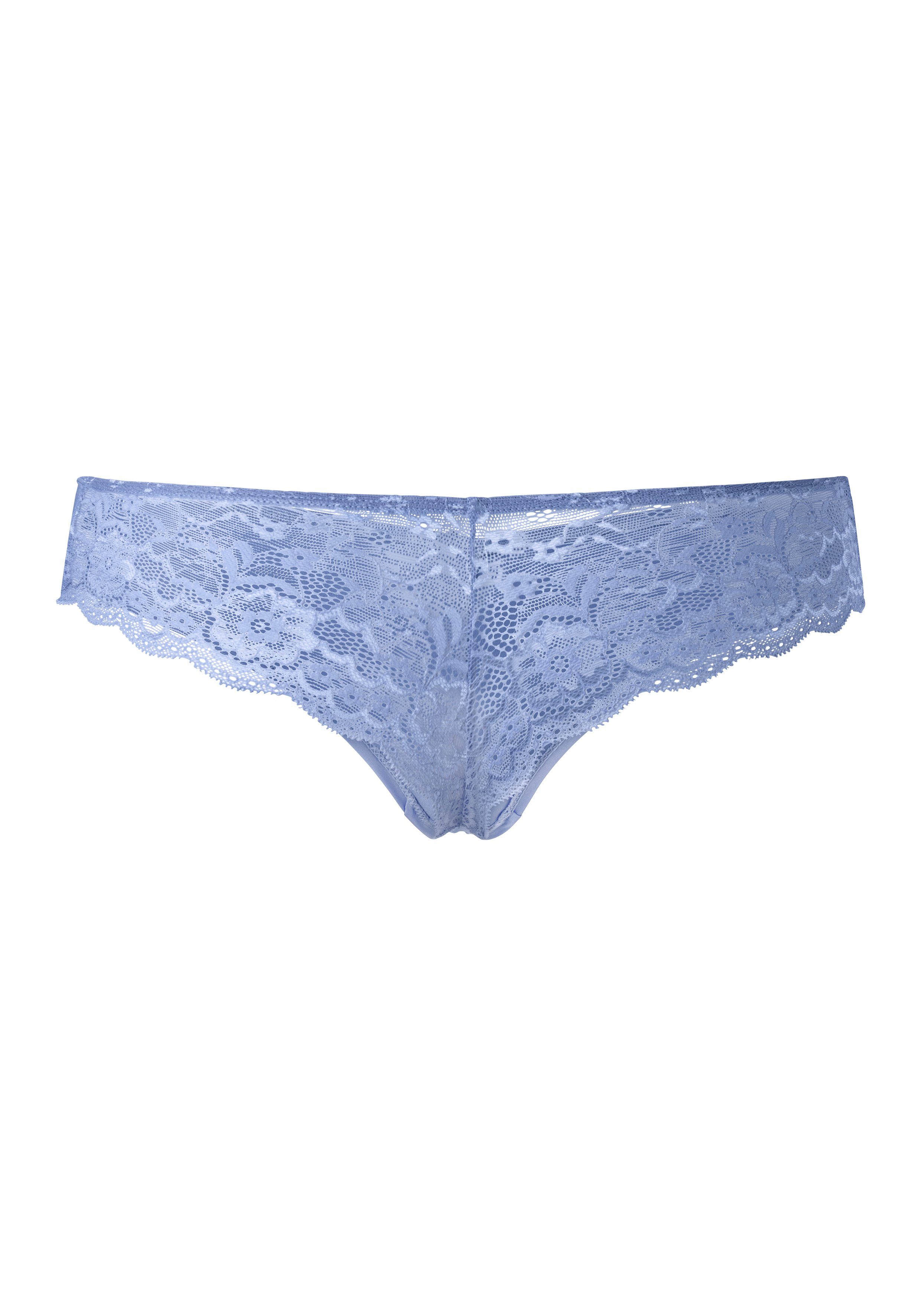 Lascana Brazilian slip met mooie kant achter slips maat 32/34 blauw