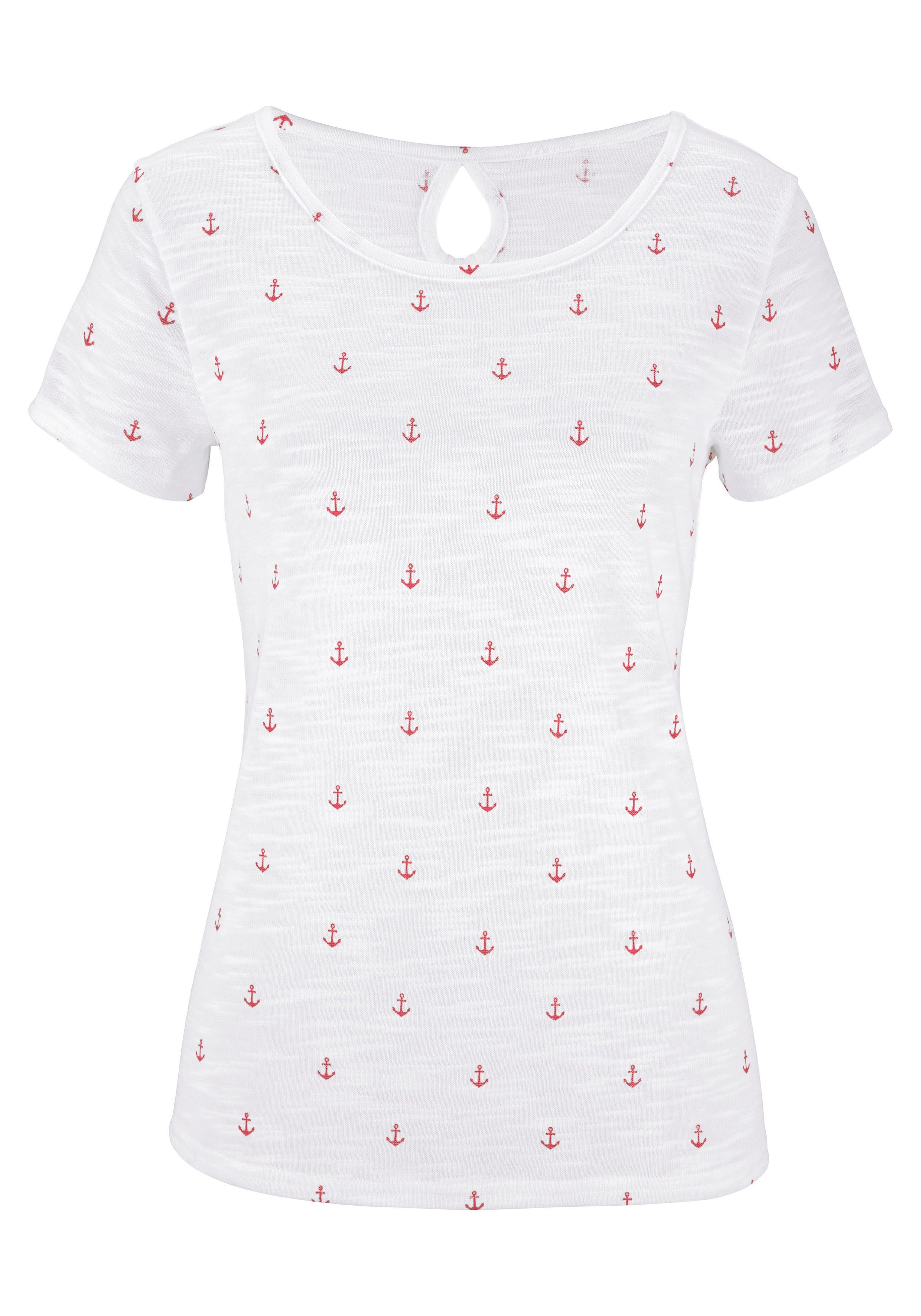 Beachtime T-shirt met maritieme ankerprint (Set van 2)