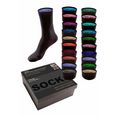 h.i.s sokken met gekleurde binnenboordjes (box, 20 paar) zwart