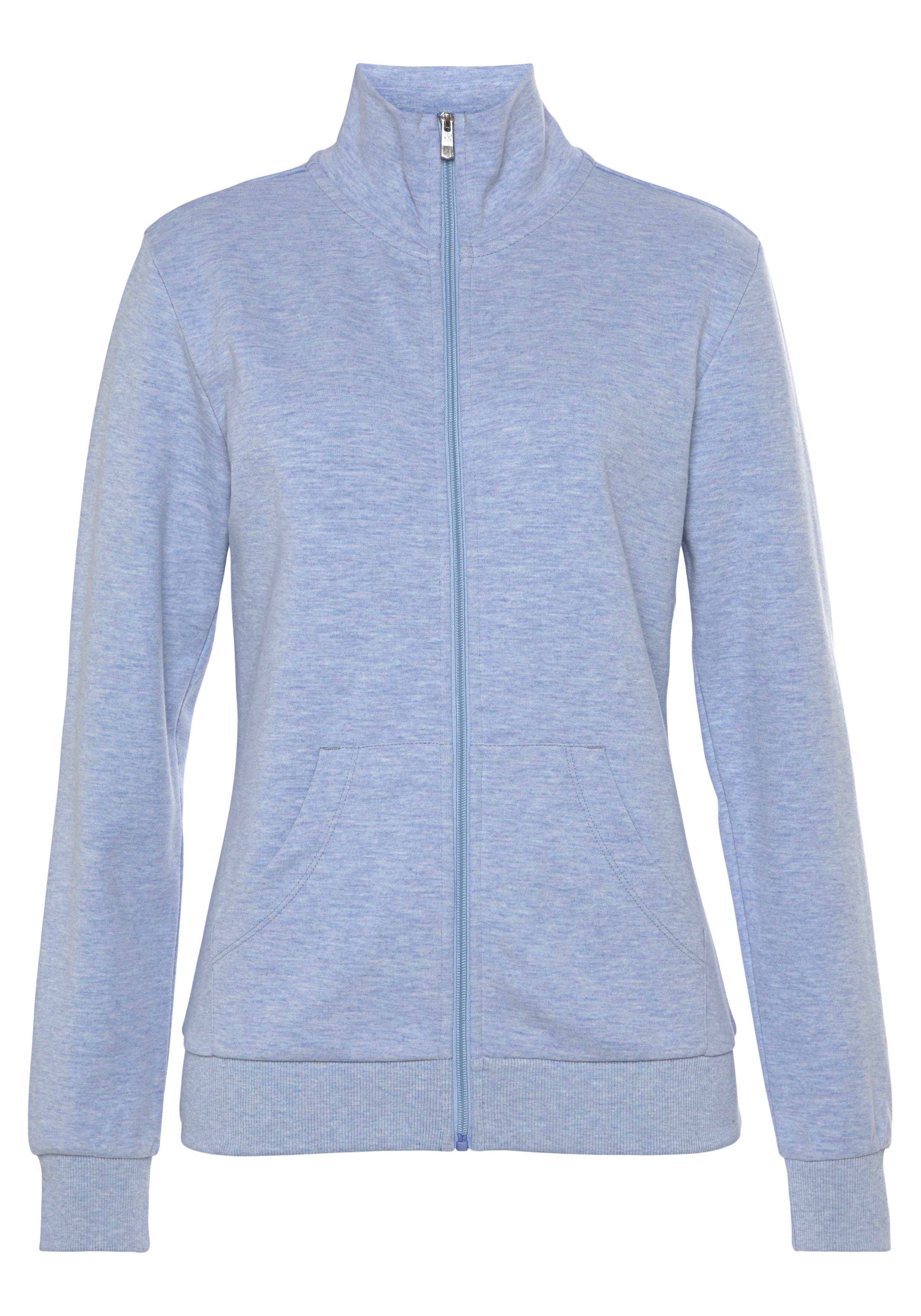 Bench. Loungewear Sweatvest - lounge jas met glanzende logostiksel op de staande kraag, loungewear
