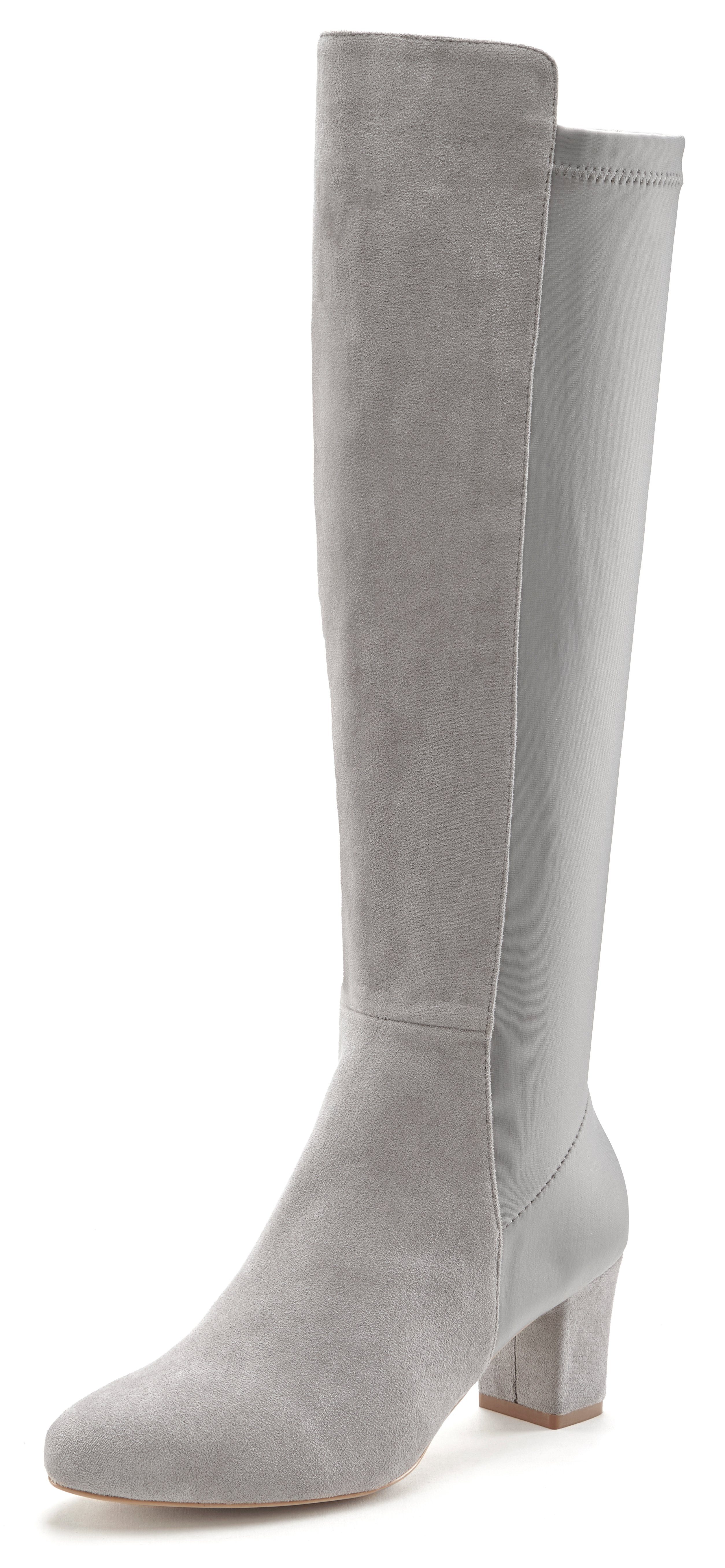 Lascana Laarzen met stretch-inzet en lange schacht, enkellaars, lange laars vegan