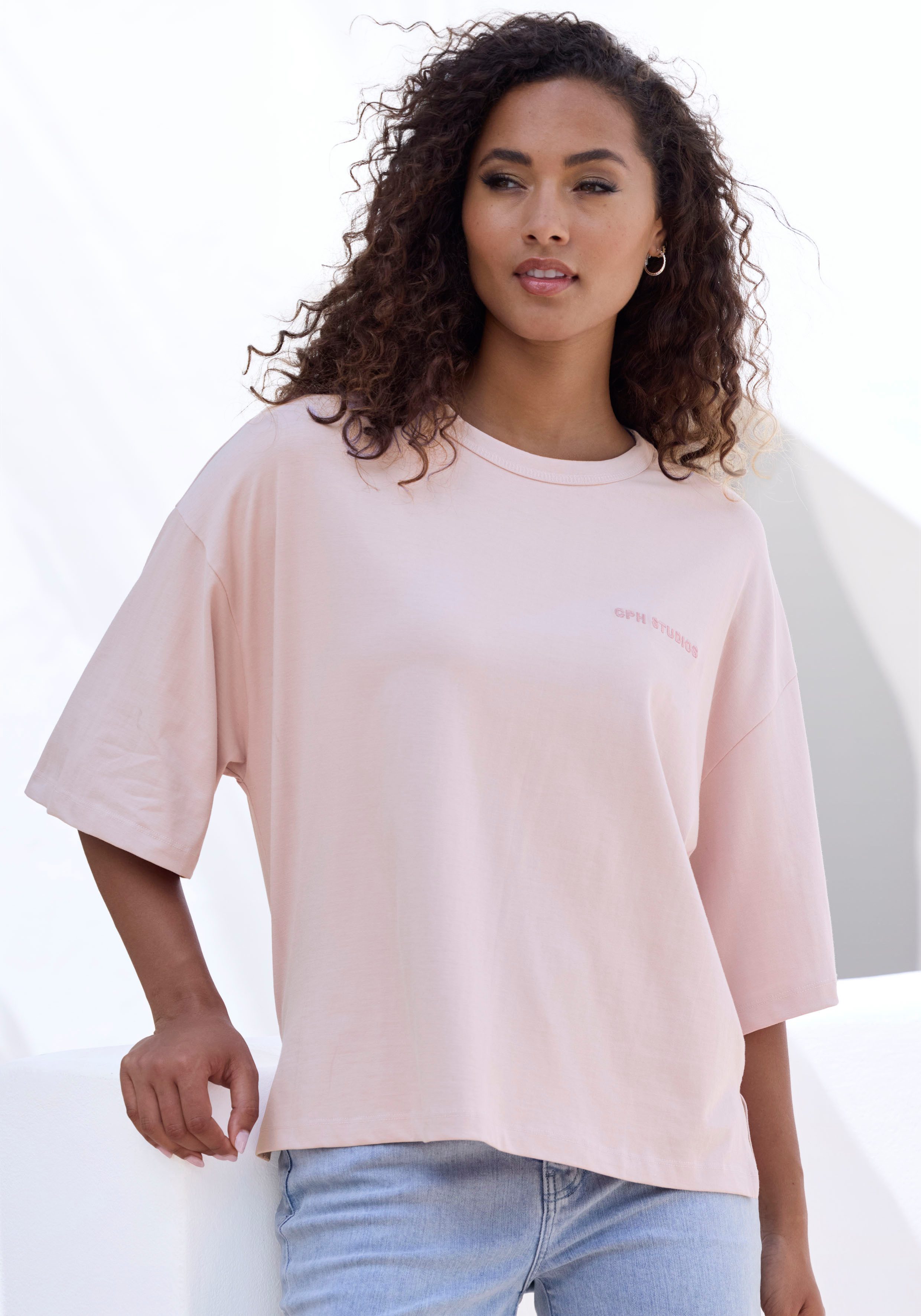 Copenhagen Studios Oversized shirt Met hoogwaardige logoborduring van zware biologische katoen kwaliteit
