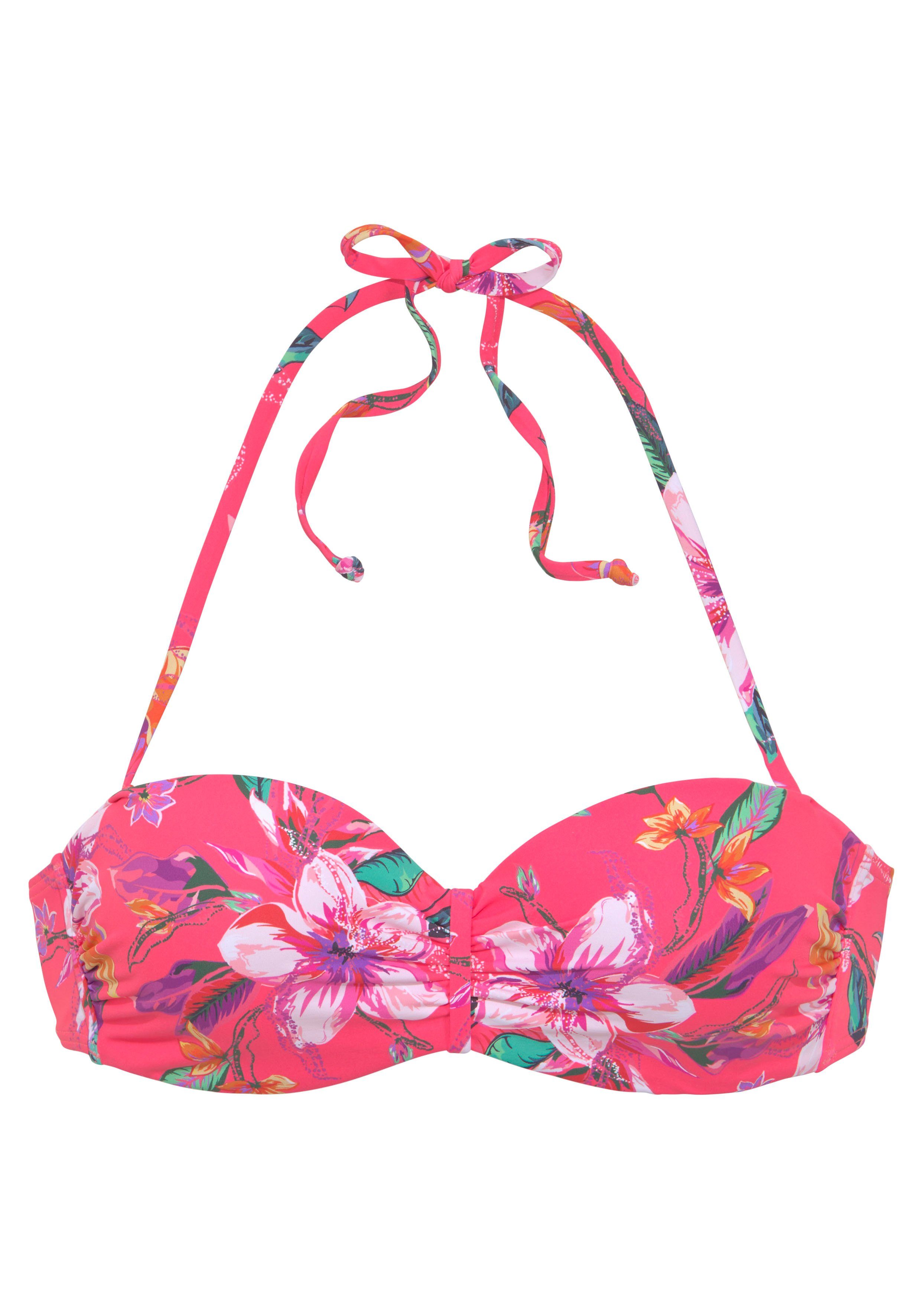 Lascana Beugelbandeau bikinitop MALIA met tropische print