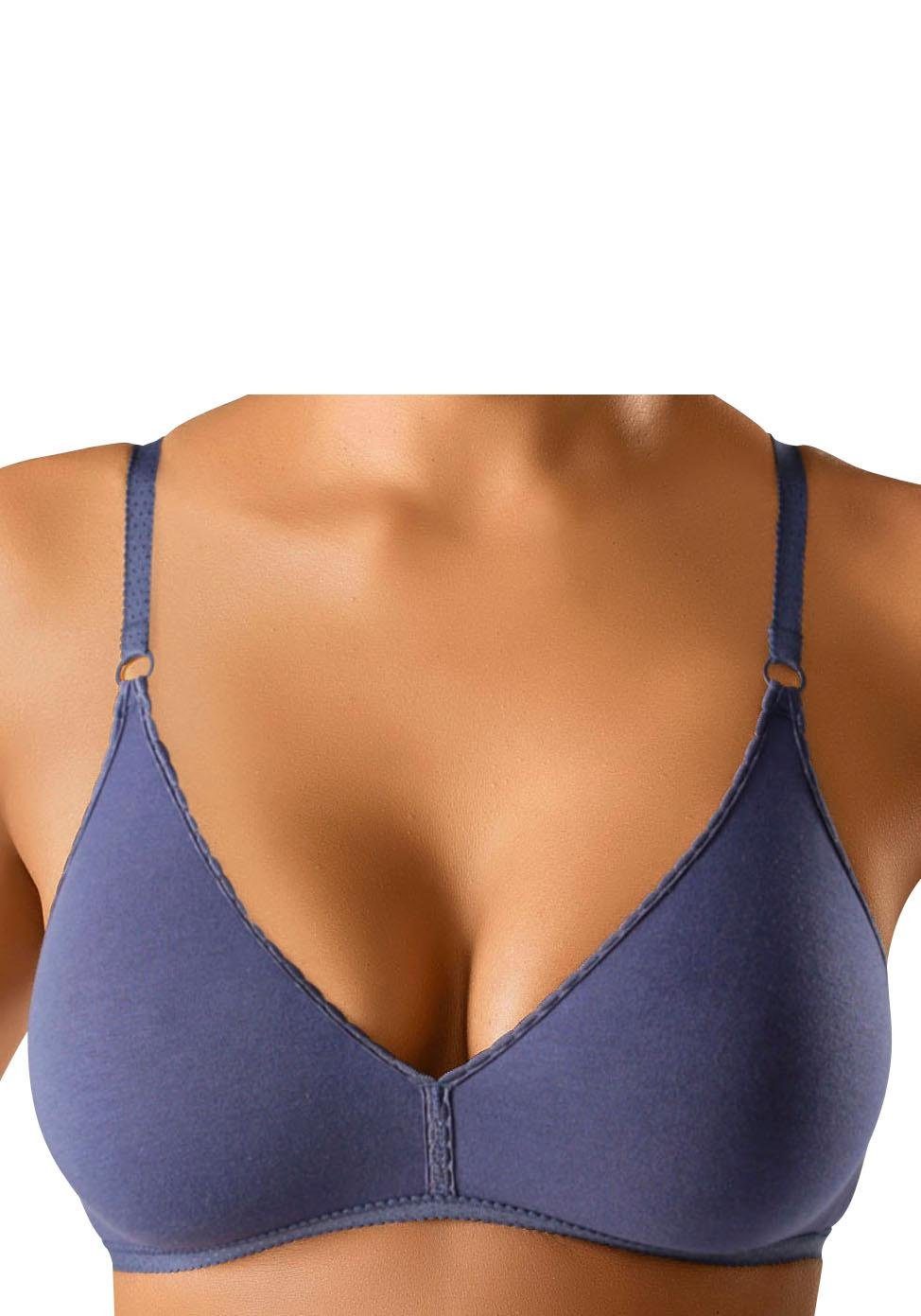 Petite fleur Bralette-bh zonder beugel van aangenaam zachte katoenkwaliteit, basic (Set van 2)