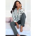 vivance dreams pyjama in overhemd-look grijs