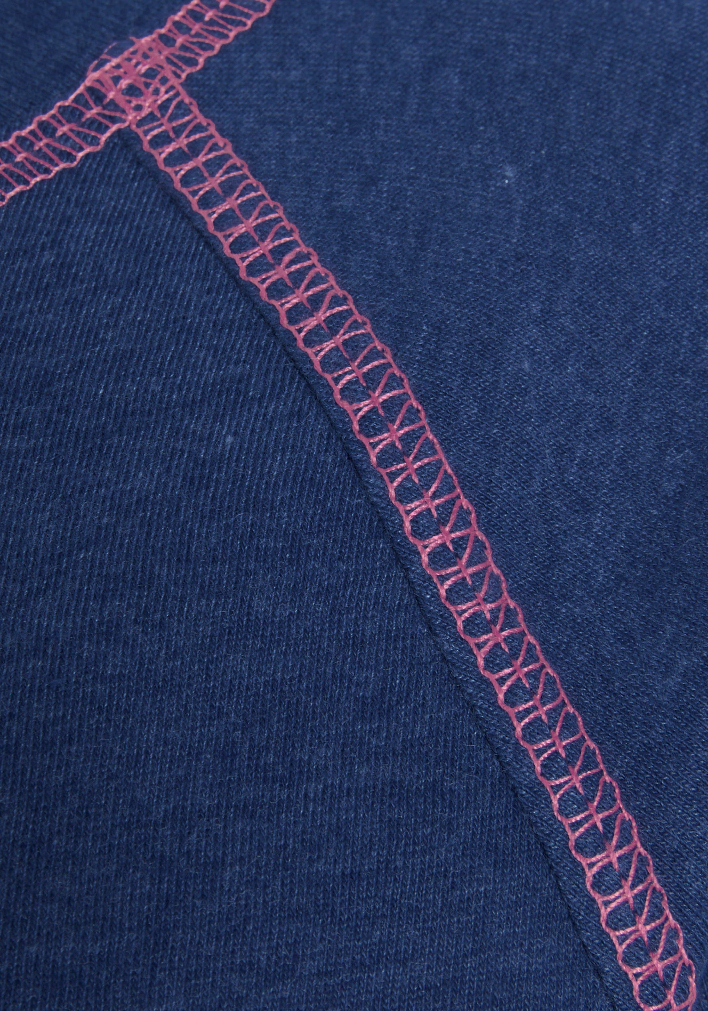 Vivance Dreams Nachthemd met decoratieve flatlock-naden in neonkleuren