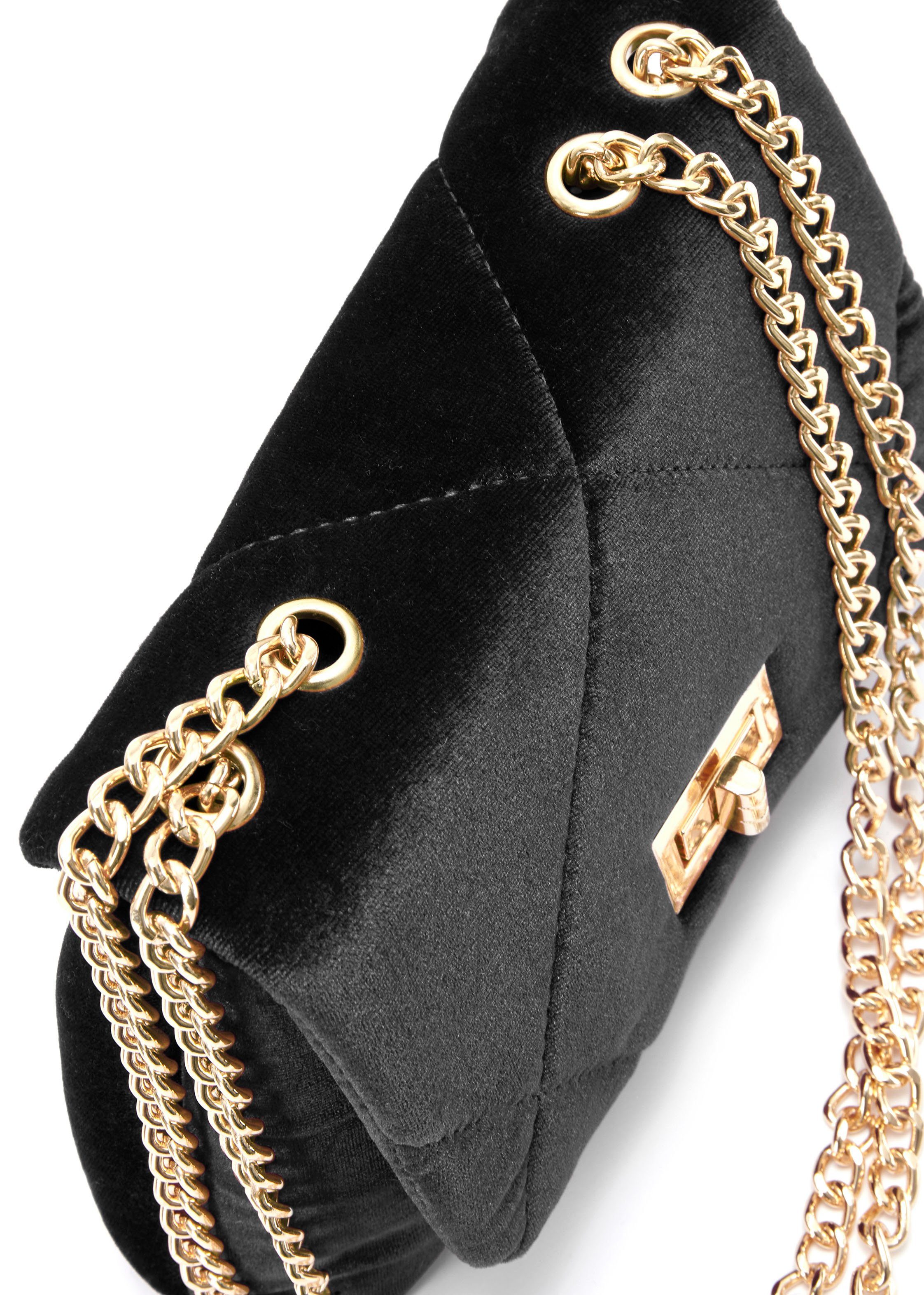Vivance Handtas Mini tas, schoudertas, kettingtas in fluweel-look