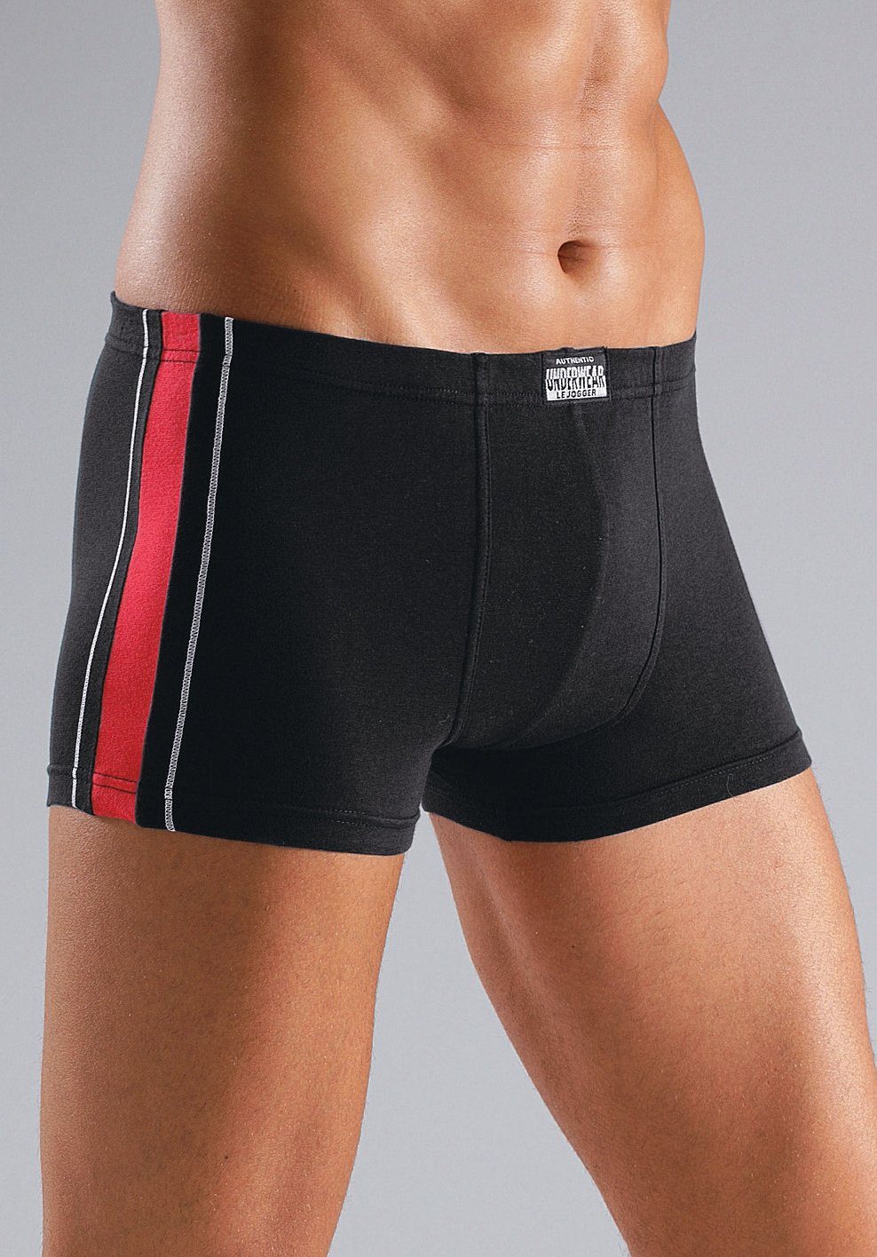 AUTHENTIC UNDERWEAR Boxershort met contrastkleurige strepen opzij (4 stuks, Set van 4)