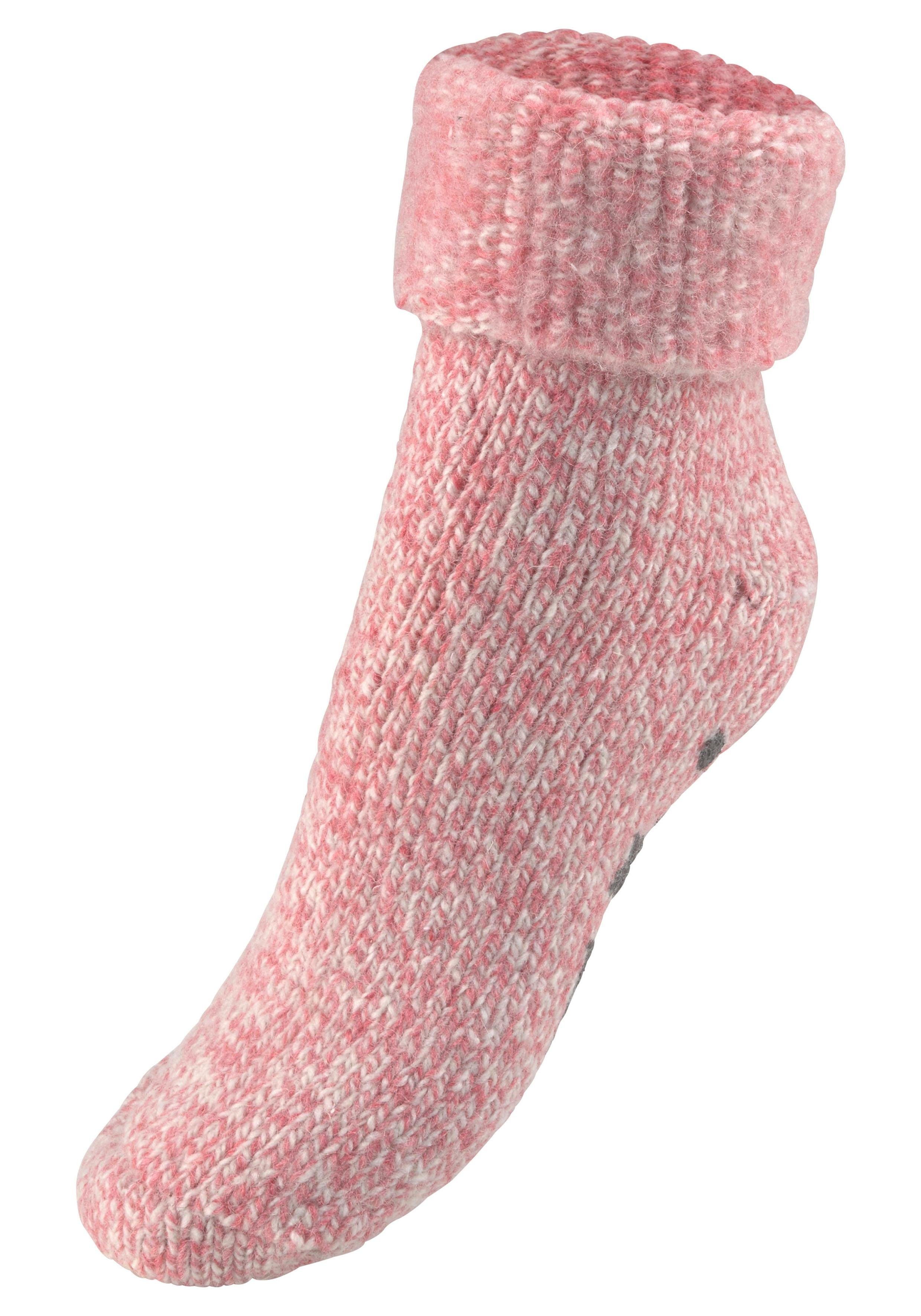 Lavana ABS-sokken gebreid met antislip zool (set, 1 paar) sokken maat 35-38 roze