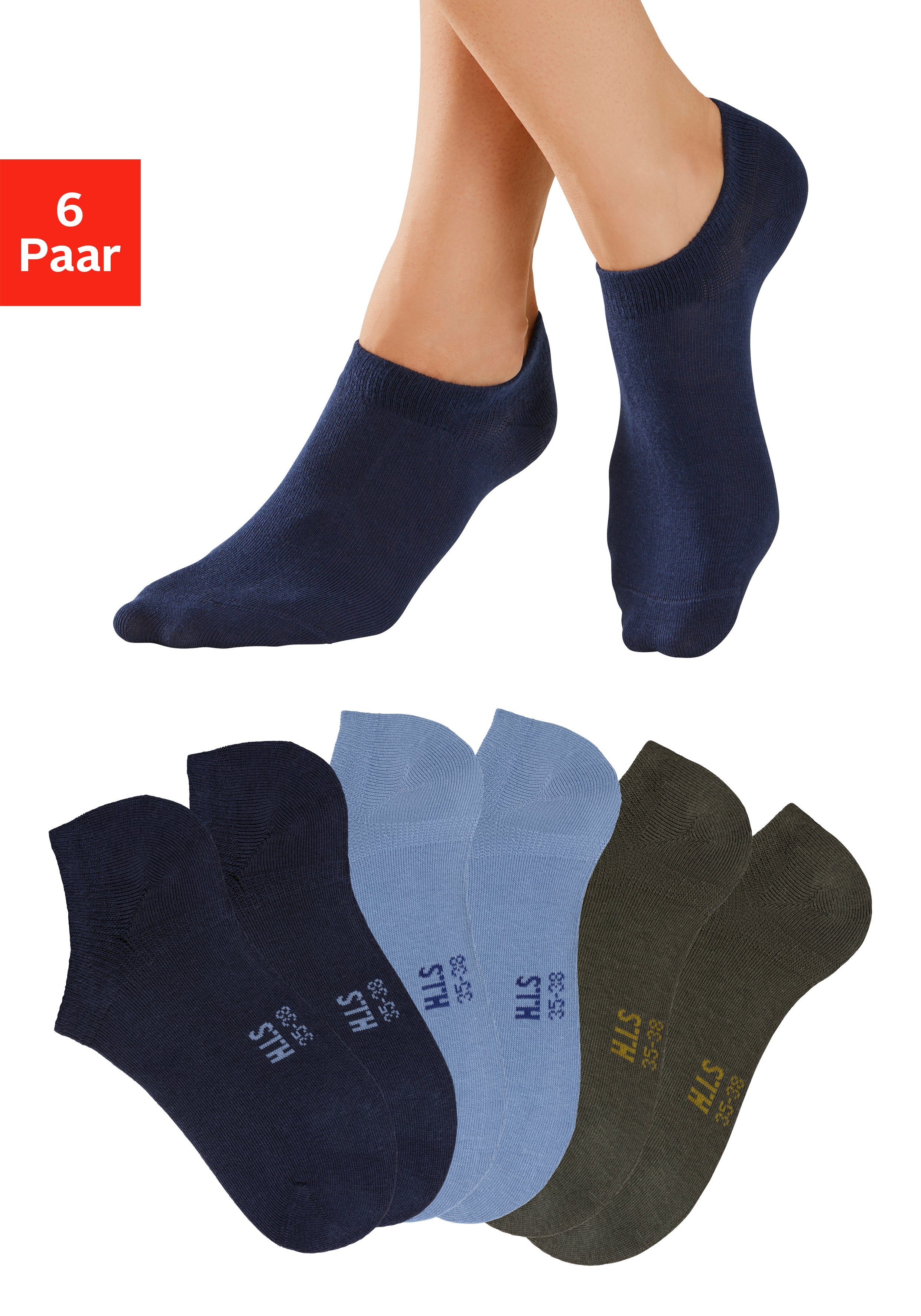 H.I.S Sneakersokken met bijzonder korte schacht (set, 6 paar)