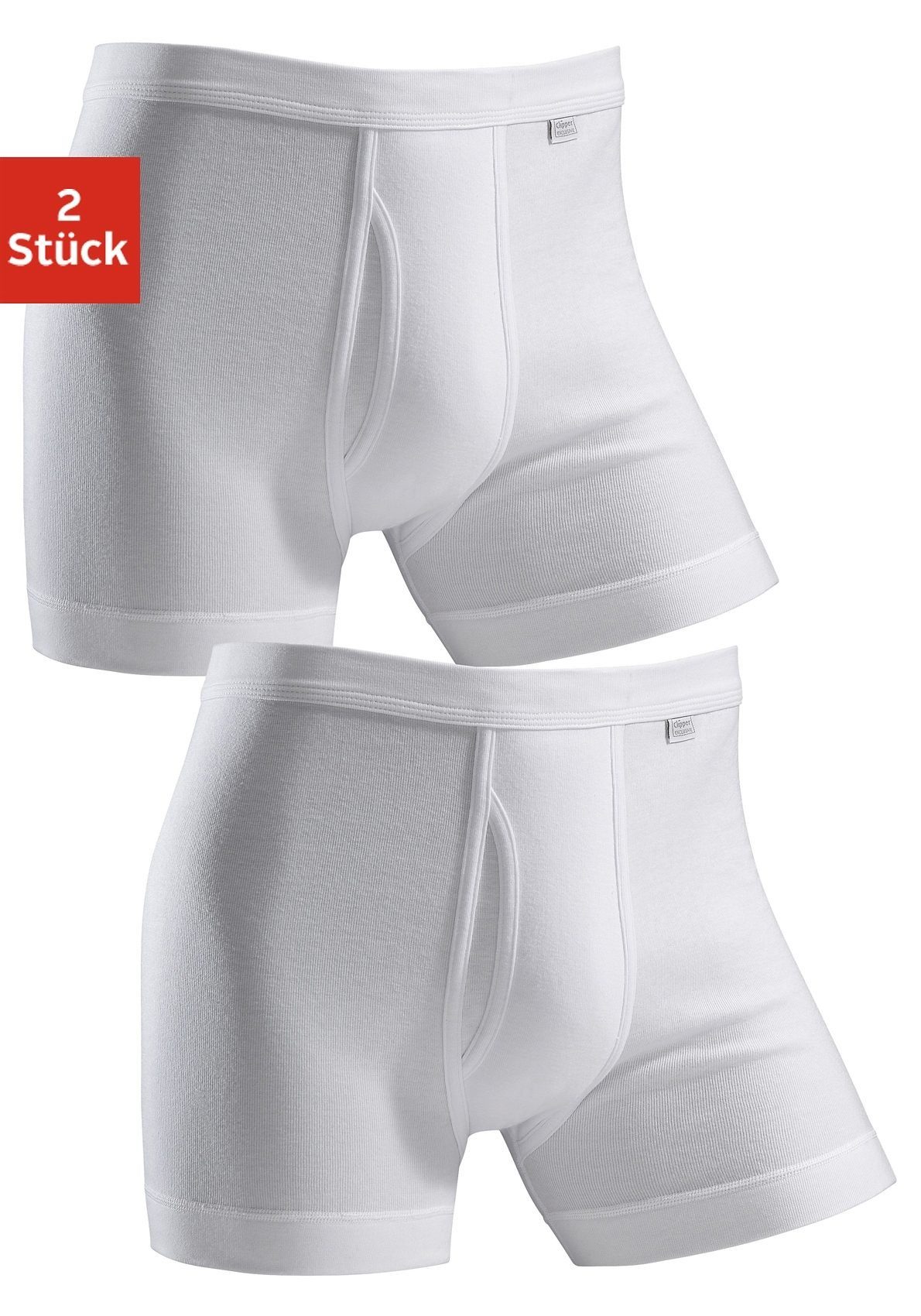 Clipper Exclusive Boxershort met gulp - fijnrib (set, 2 stuks)