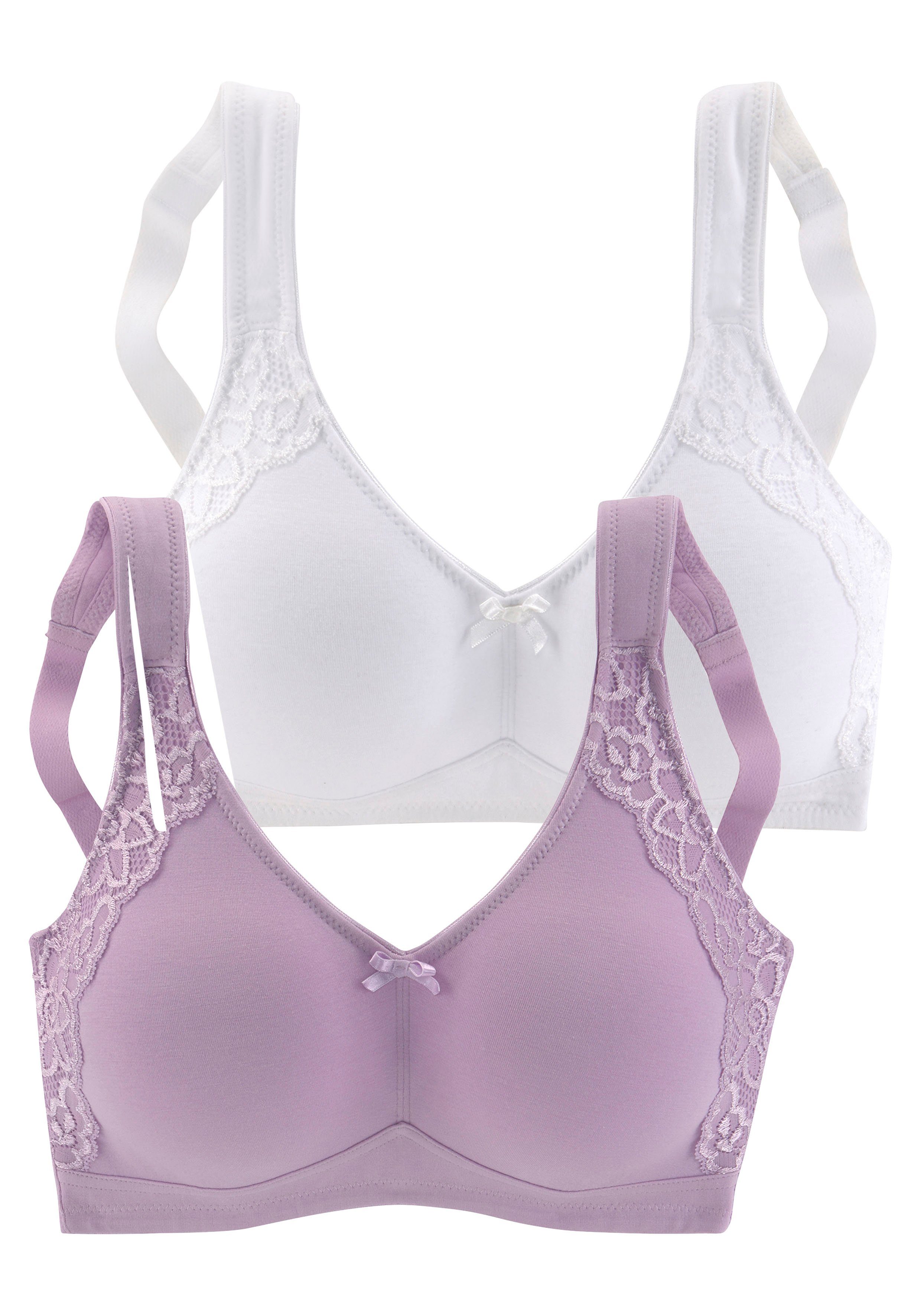 Petite fleur Soft-bh zonder beugels, van katoen (Set van 2)