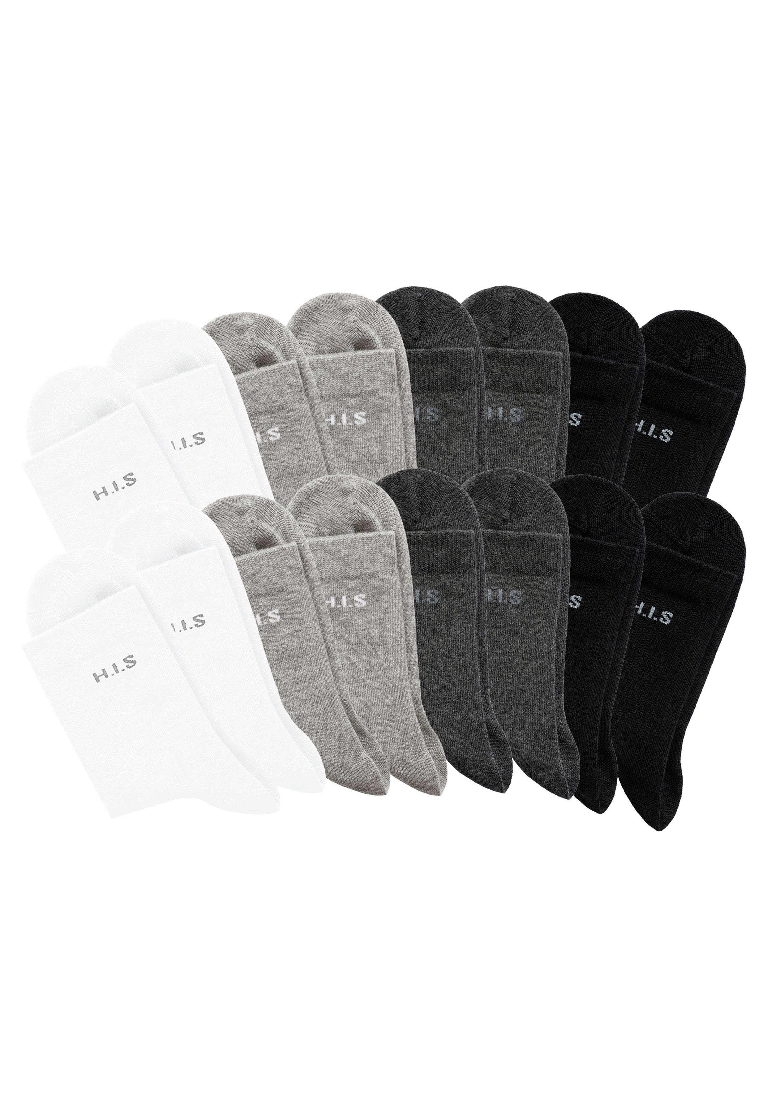H.I.S Sokken met ingebreid logo (set, 16 paar)