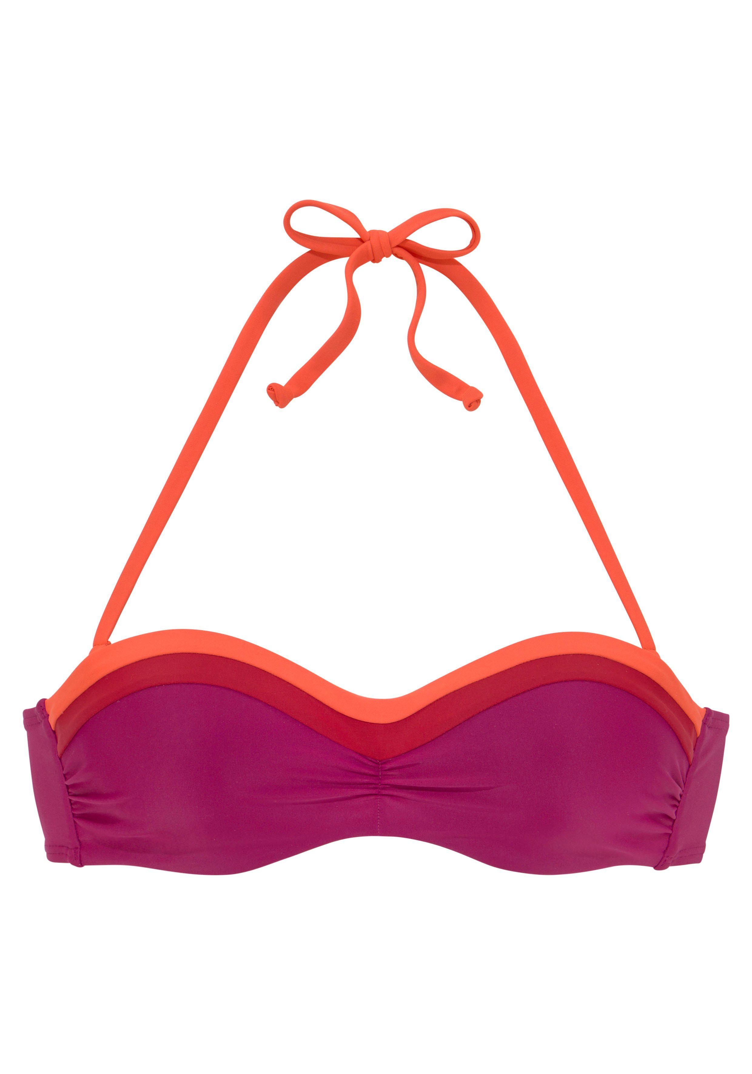 s.Oliver RED LABEL Beachwear Beugelbikinitop in bandeaumodel Yella met contrastkleurige details