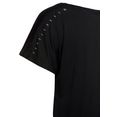 venice beach shirt met korte mouwen met gedessineerde inzet bij de zoom zwart