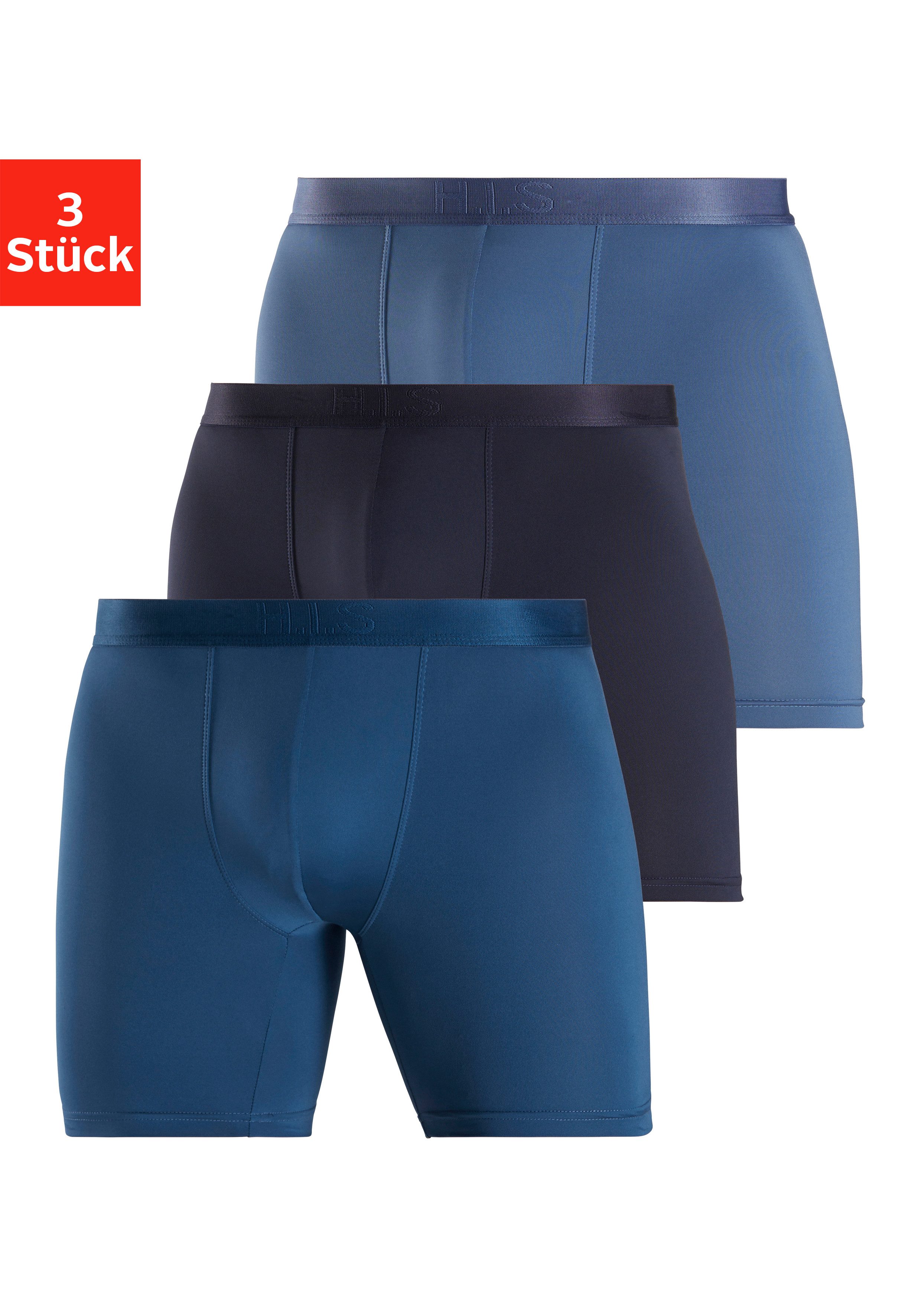 H.I.S Functionele boxershort met lange pijpen in onderhoudsvriendelijke microvezelkwaliteit (set, 3 stuks)