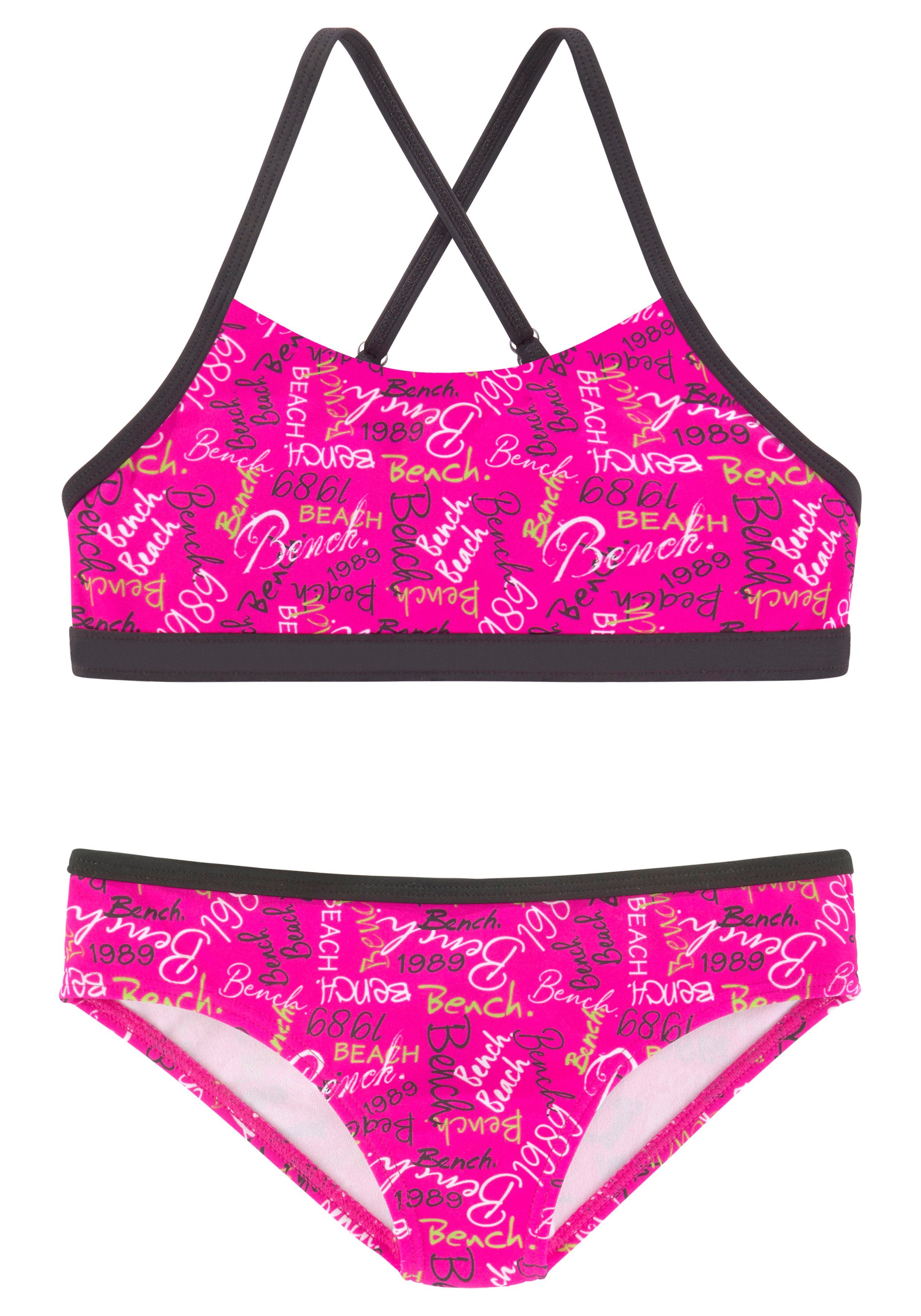 Bench. Bustierbikini met veelkleurige logoprint