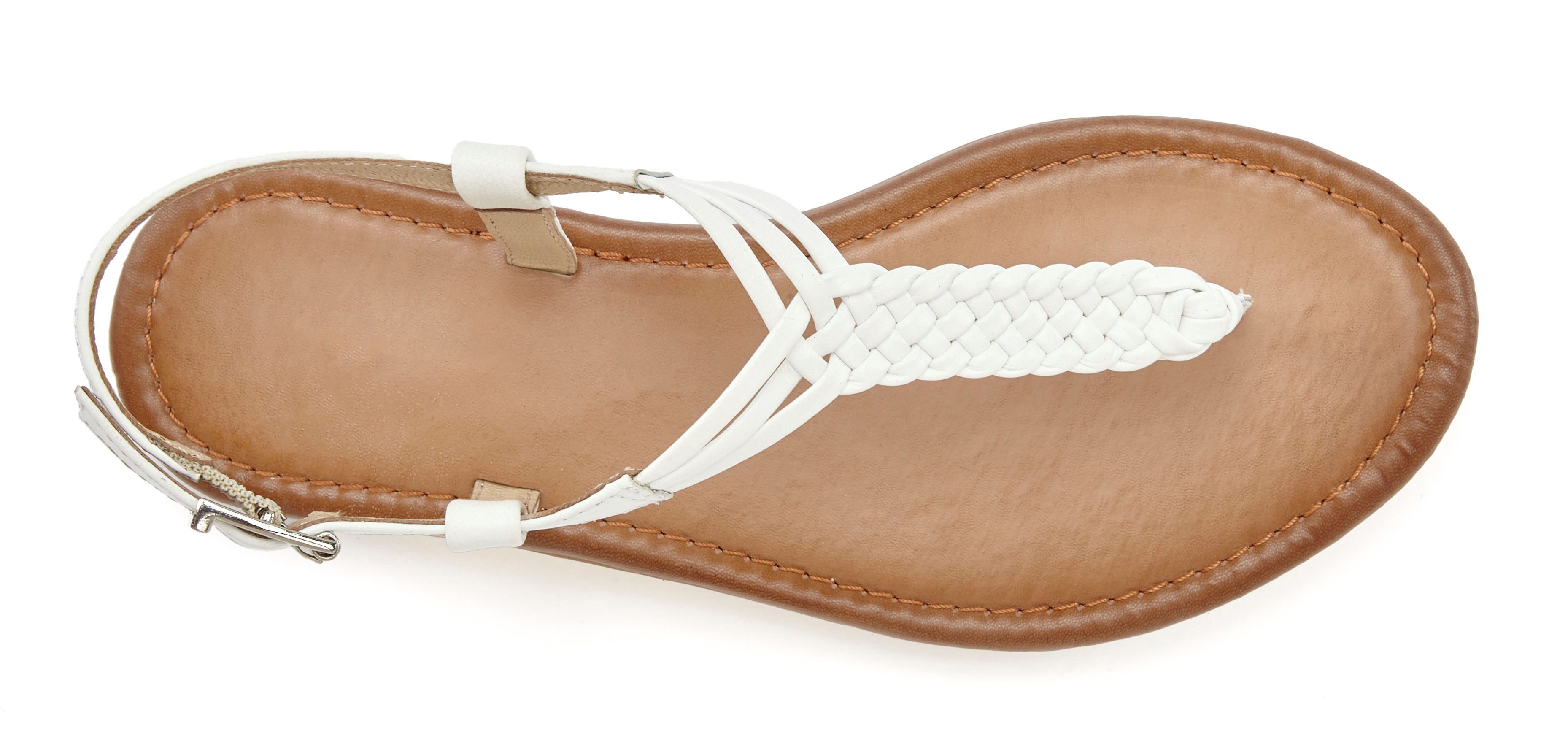 Vivance Teenslippers Sandalette, zomerschoen, sandaal van leer met vlecht-look