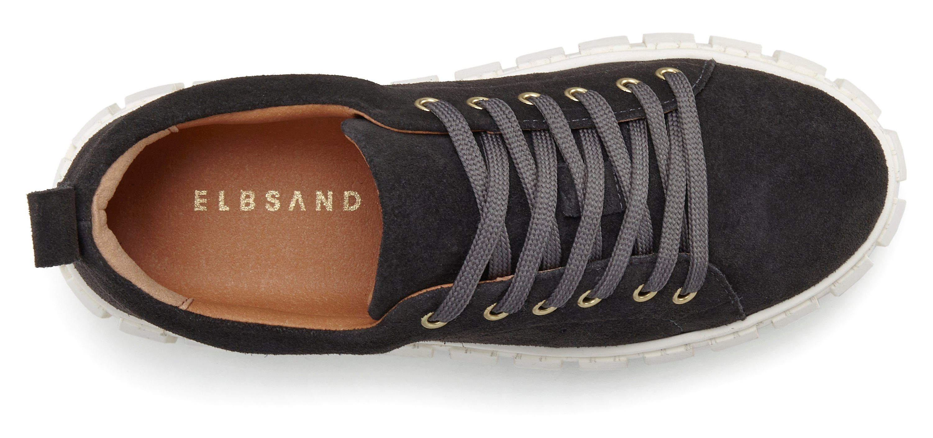 Elbsand Sneakers Vrijetijdsschoen, veterschoen, lage schoen van leer met plateaus zool