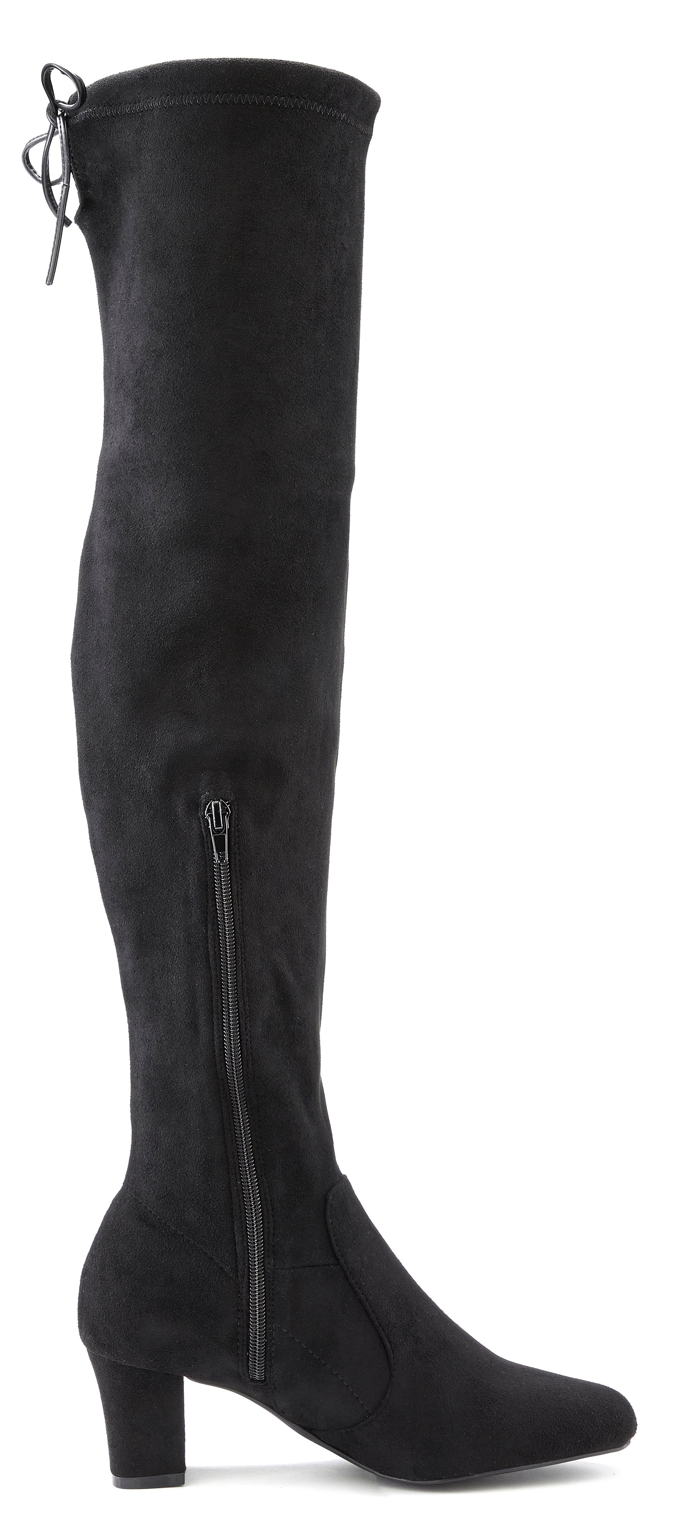 Lascana Overknee-laarzen Slouchy boots, lange schacht laarzen, instap laars, zacht stretchmateriaal