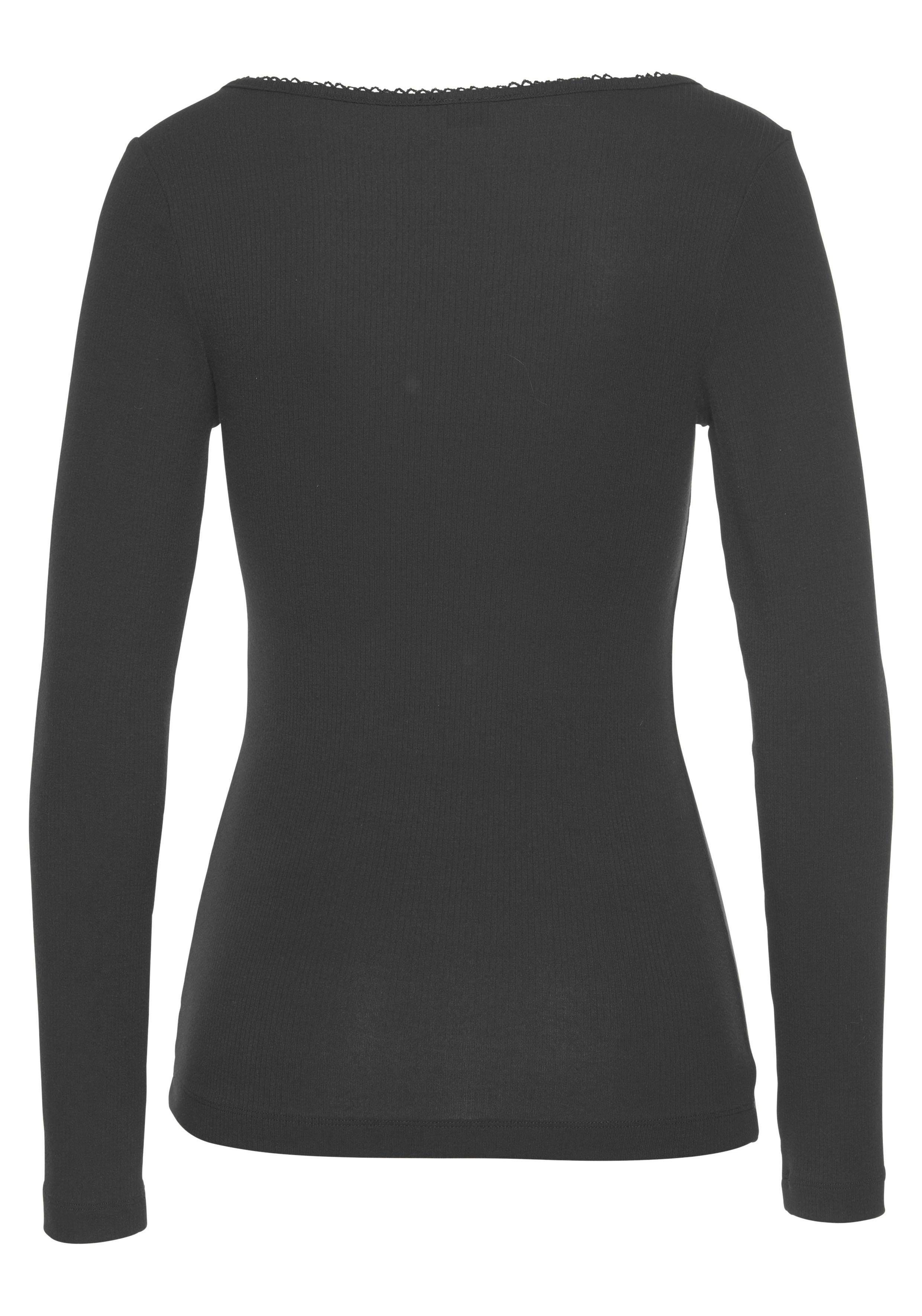 s.Oliver RED LABEL Beachwear Pyjama top van geribbelde stof met sierknopsluiting