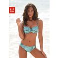 lascana beugelbikini in bandeaumodel in patchwork-look blauw