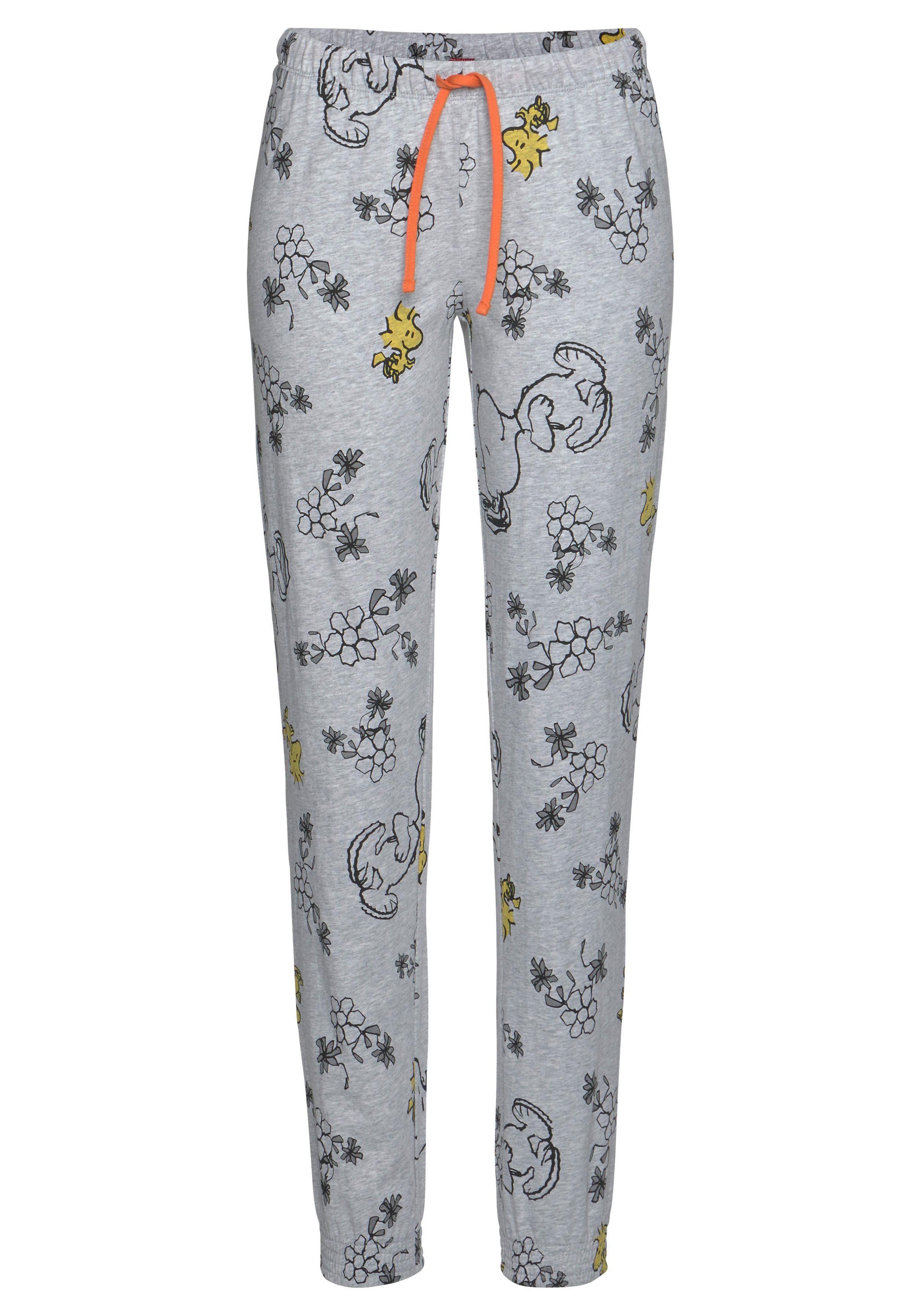 Peanuts Pyjama met snoopy- en woodstock-print (2-delig, 1 stuk)