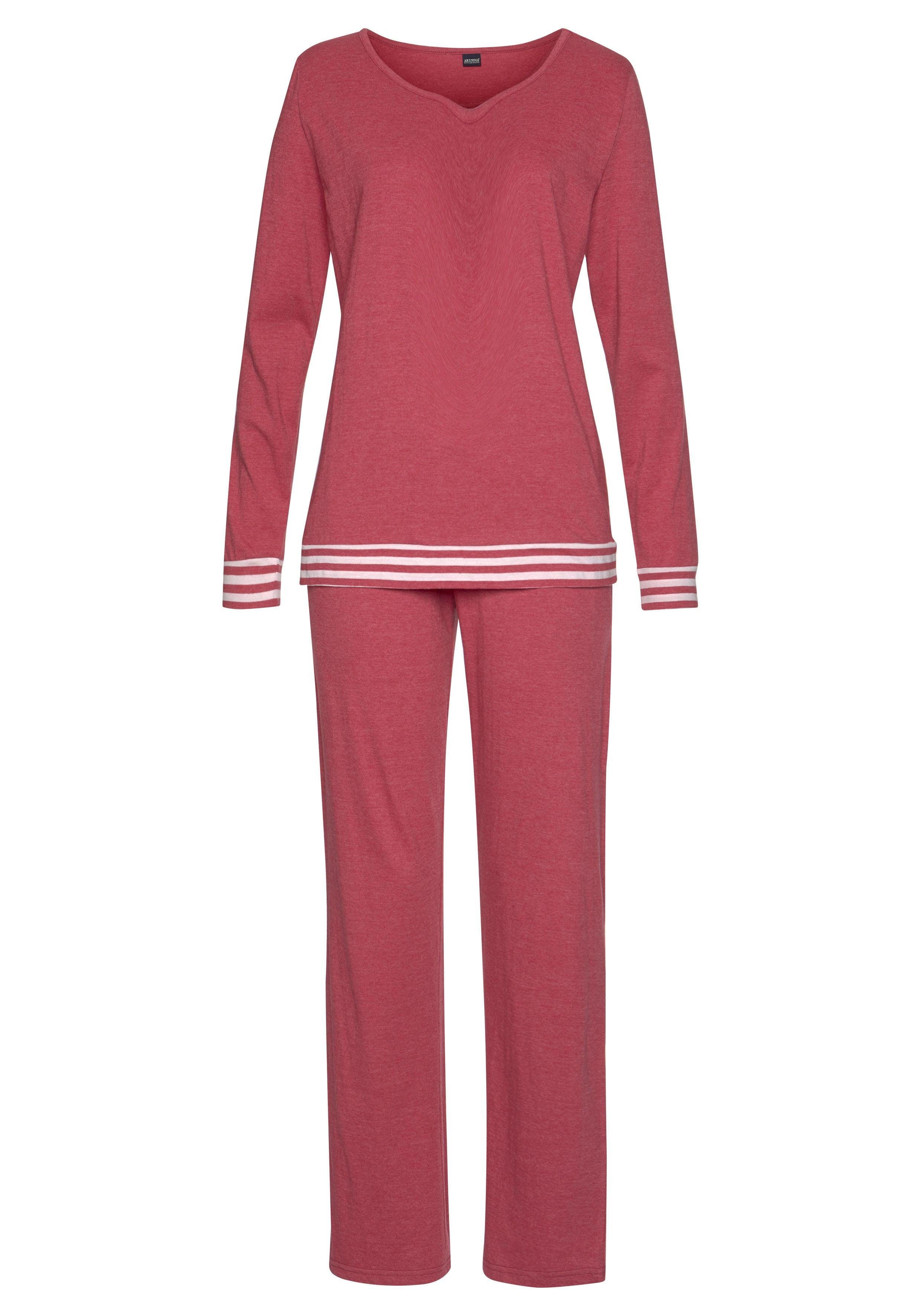 Arizona Pyjama met gestreepte boorden (2-delig, 1 stuk)