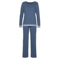 arizona pyjama met gestreepte boorden blauw